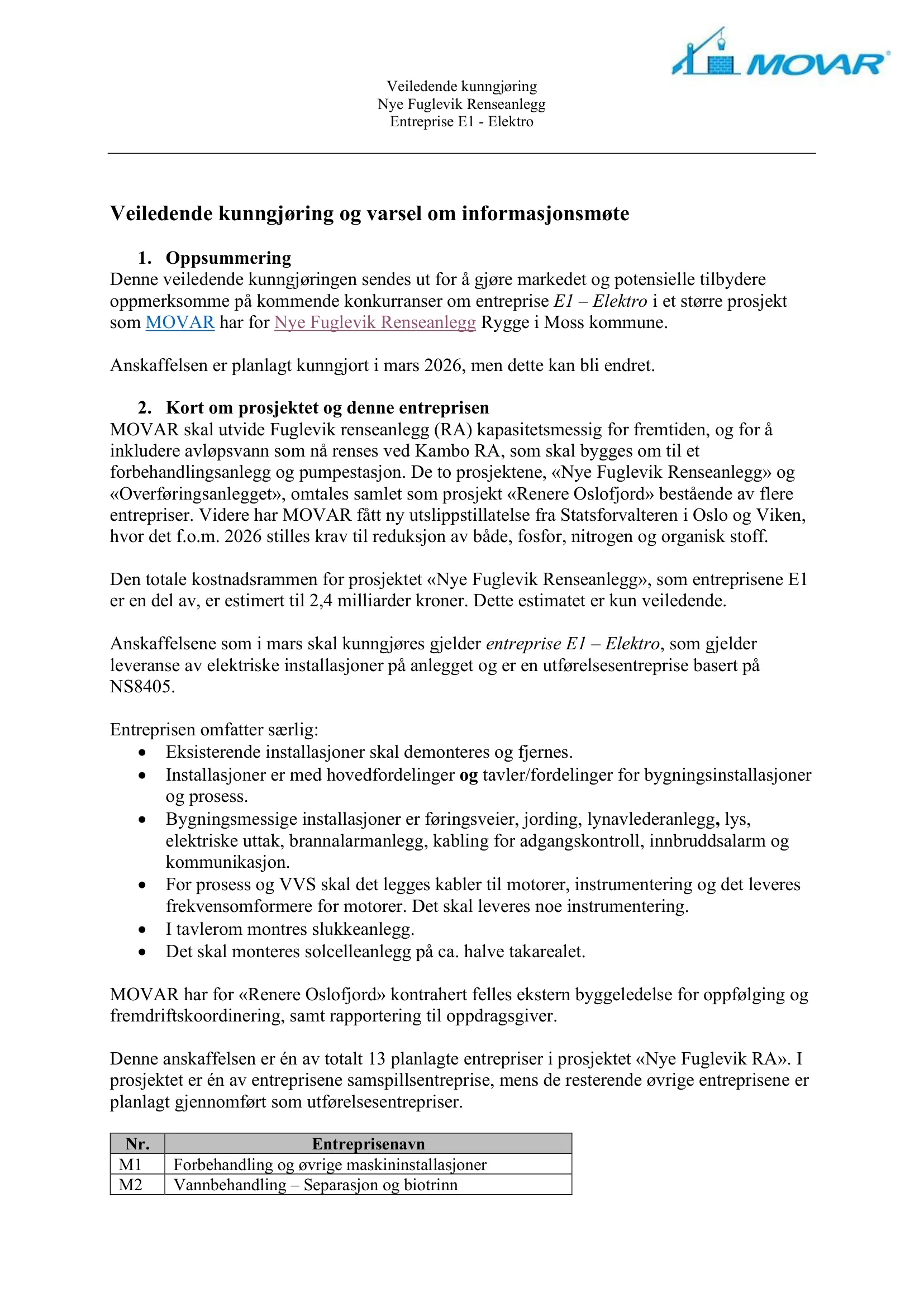 Konkurransebeskrivelse