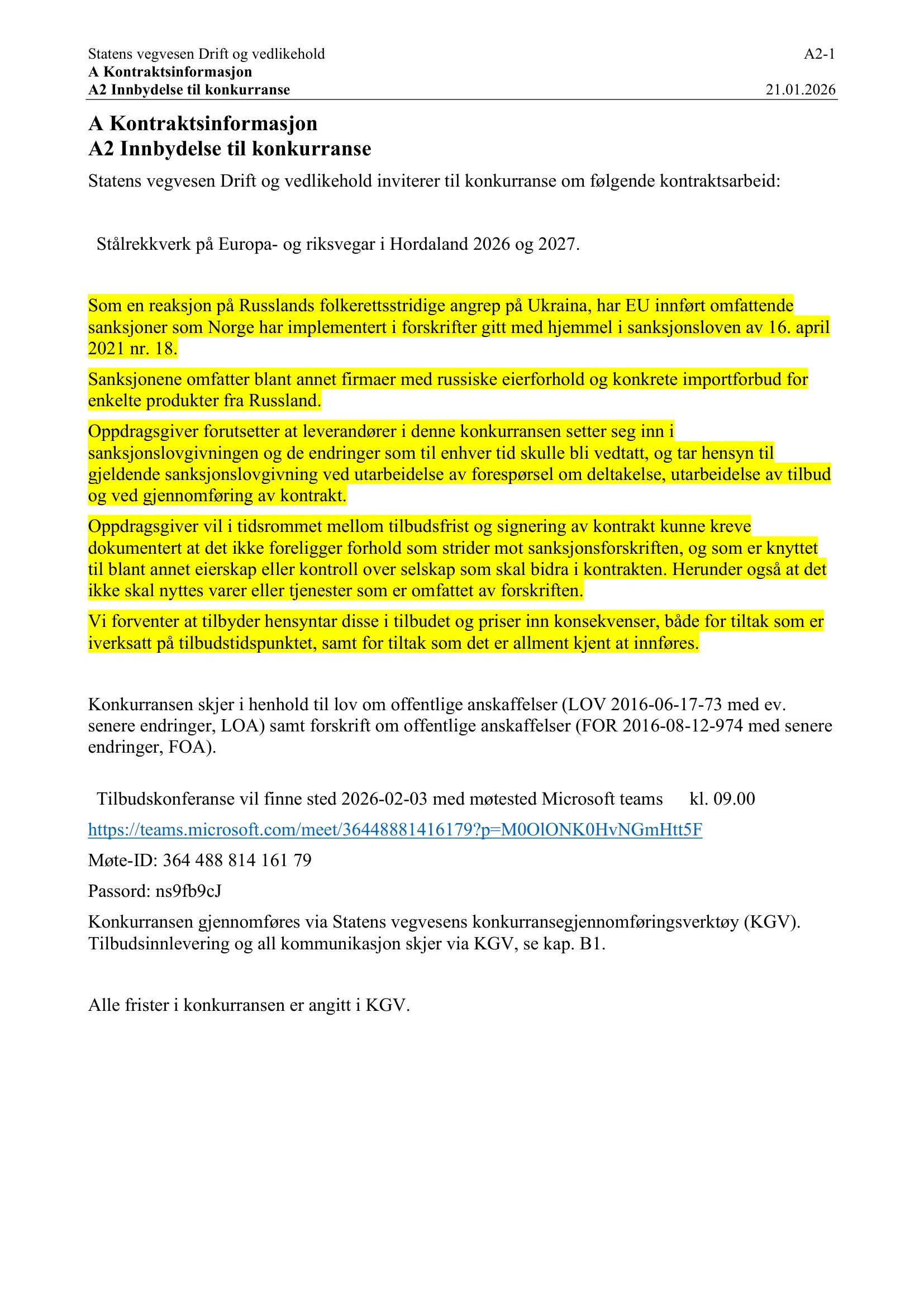 Konkurransebeskrivelse