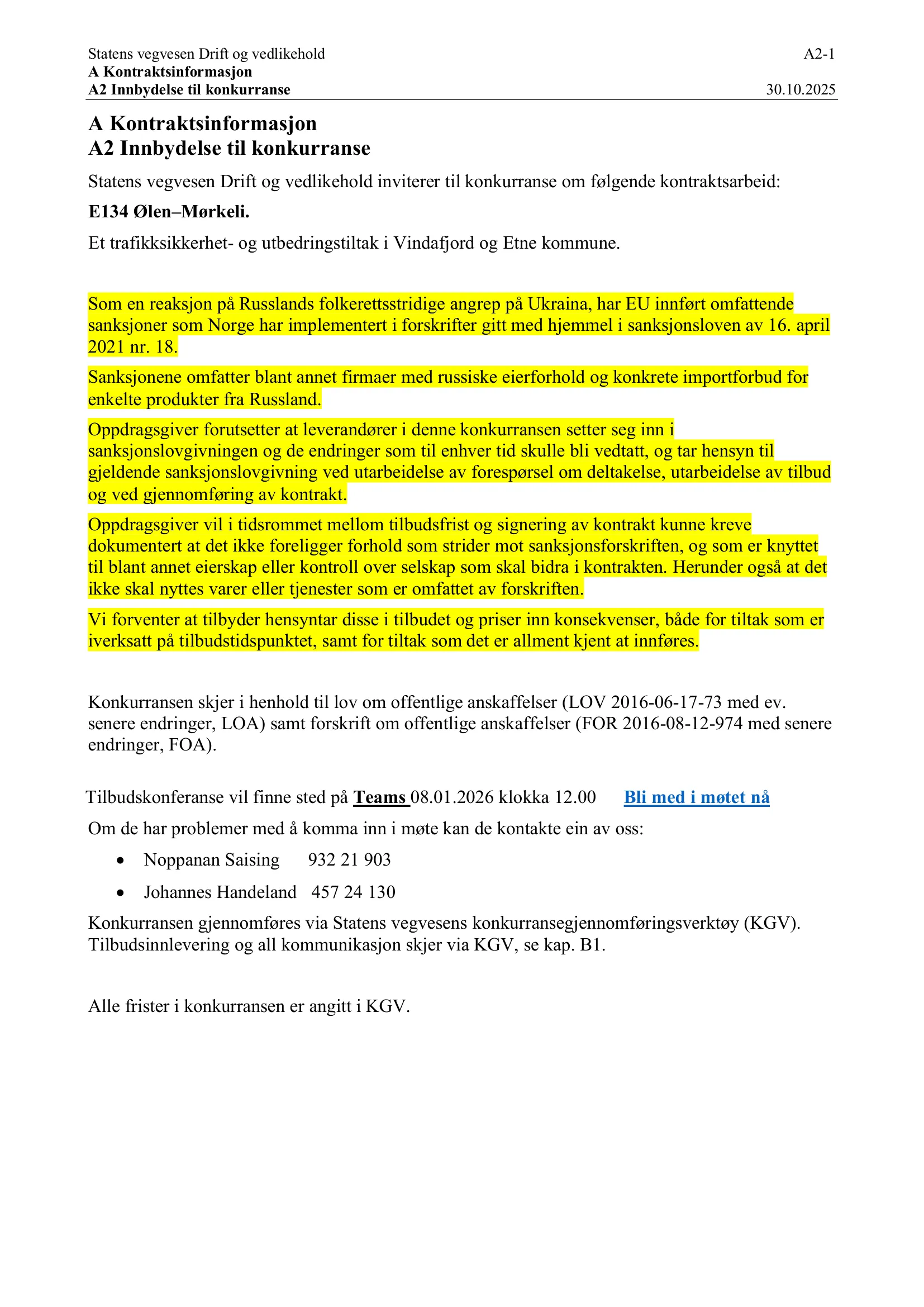 Konkurransebeskrivelse