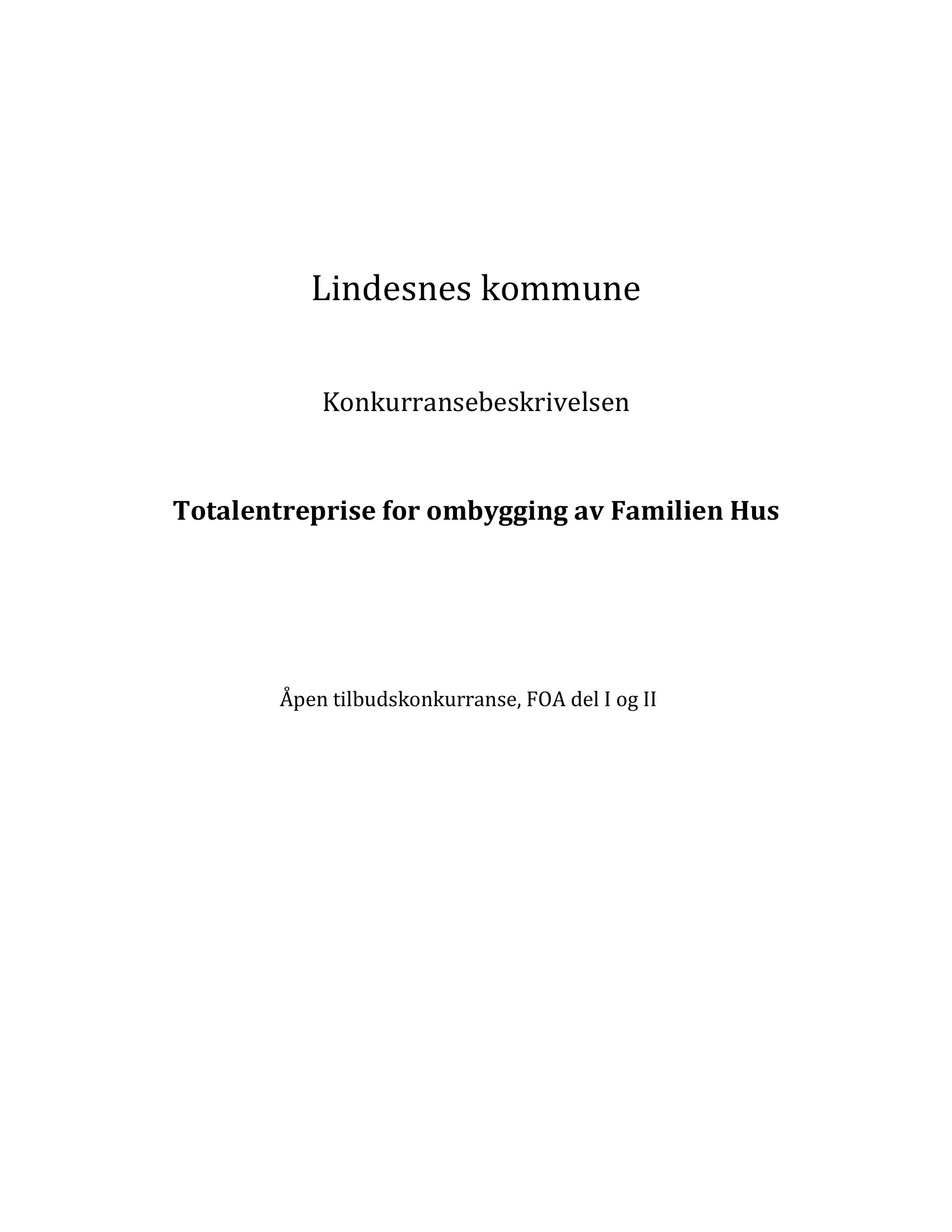 Konkurransebeskrivelse