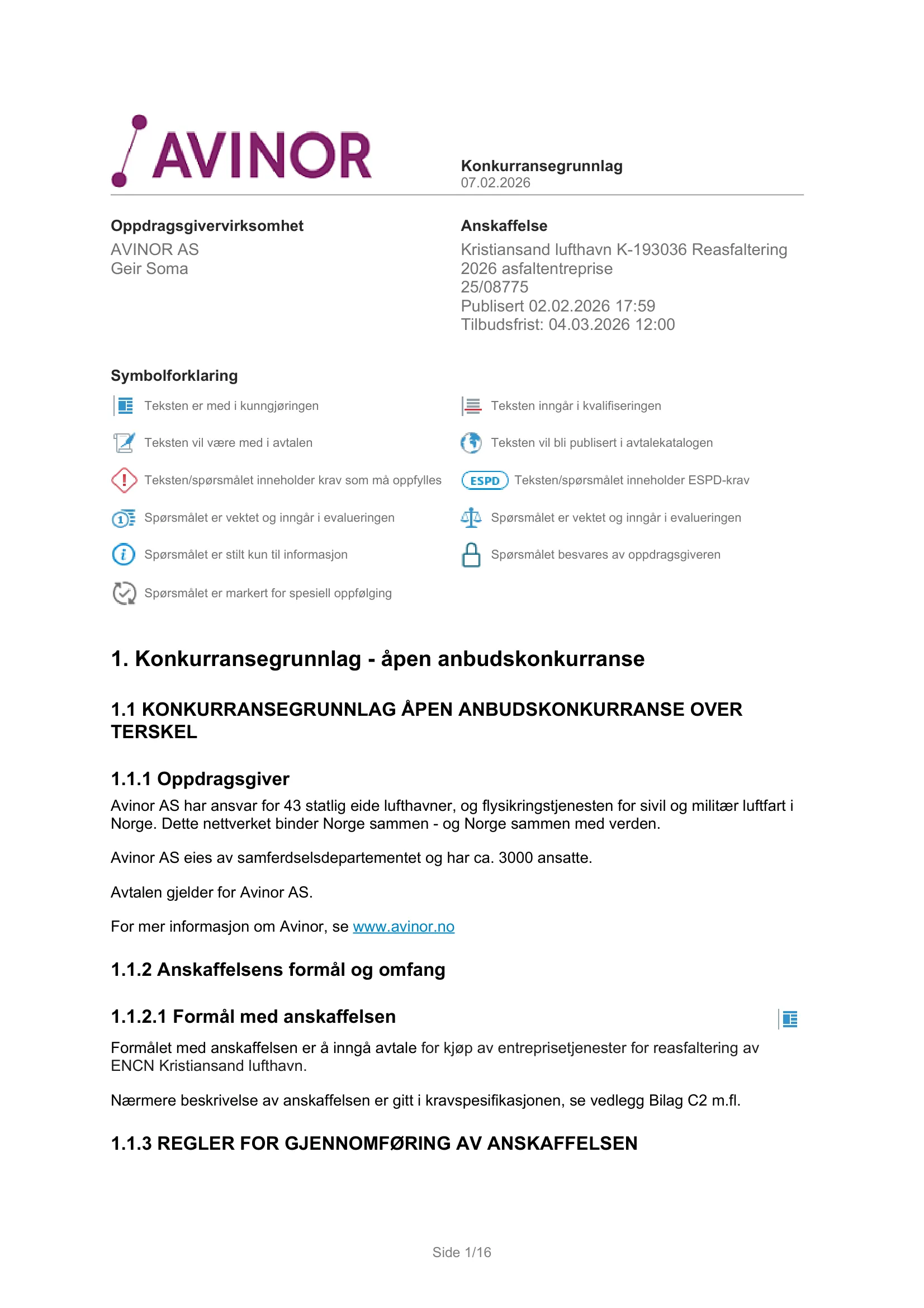 Konkurransebeskrivelse