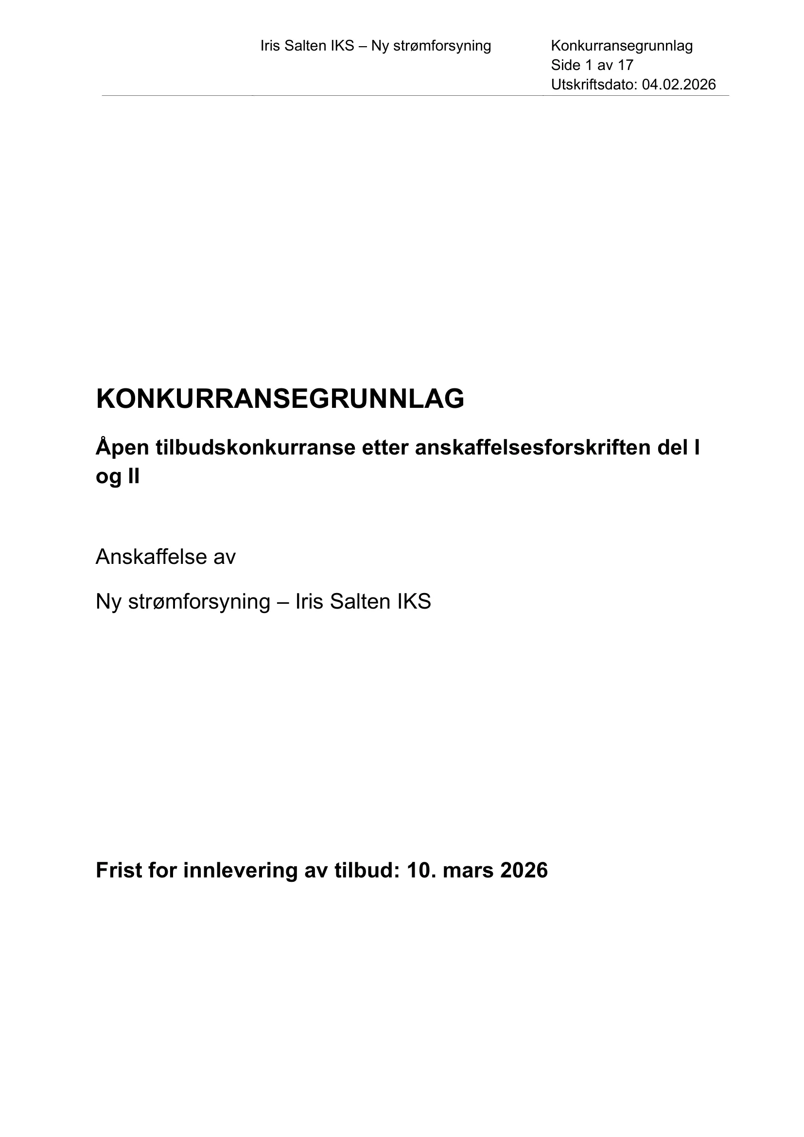 Konkurransebeskrivelse