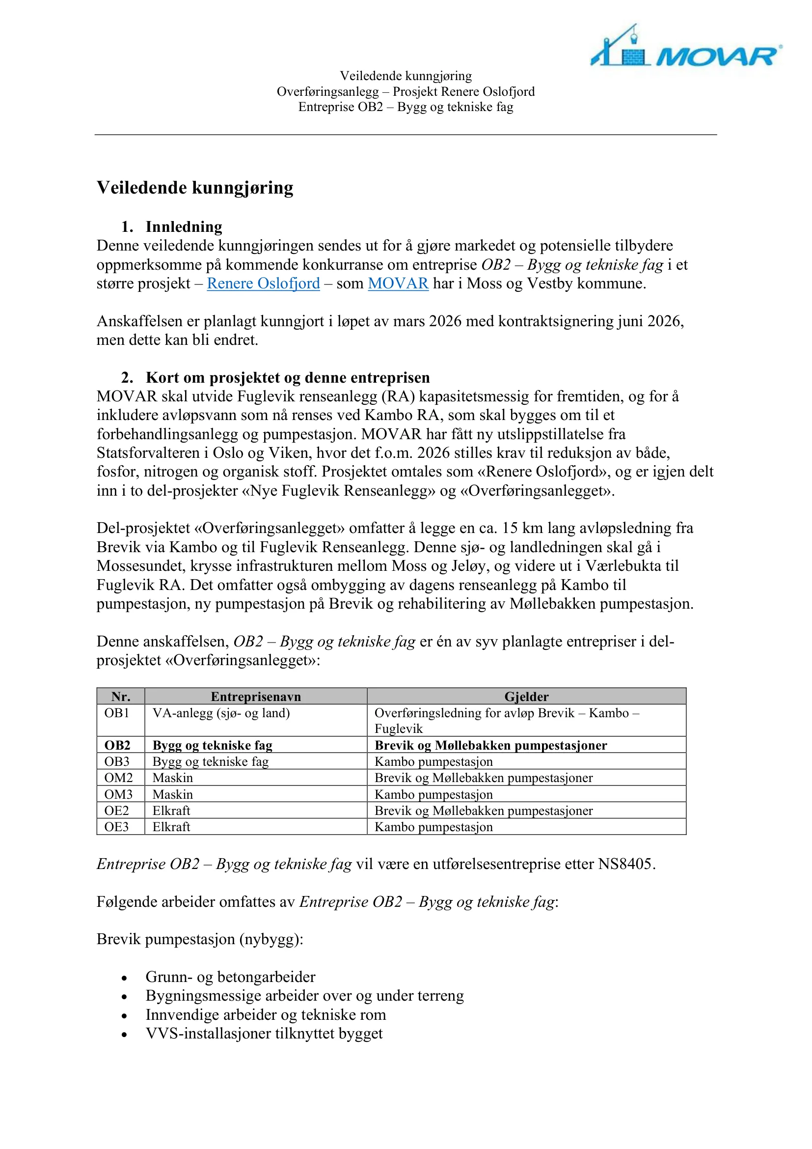 Konkurransebeskrivelse