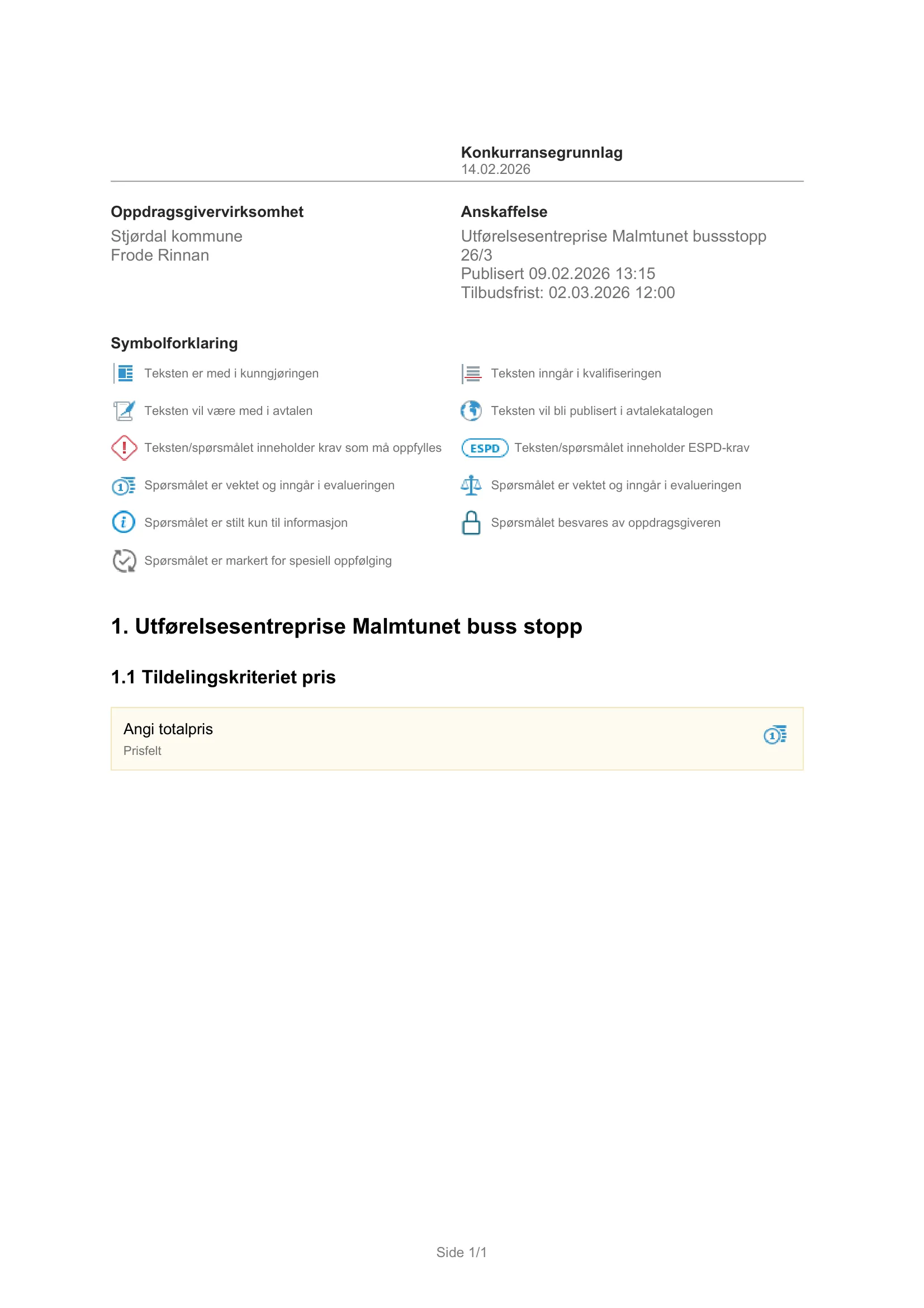 Konkurransebeskrivelse