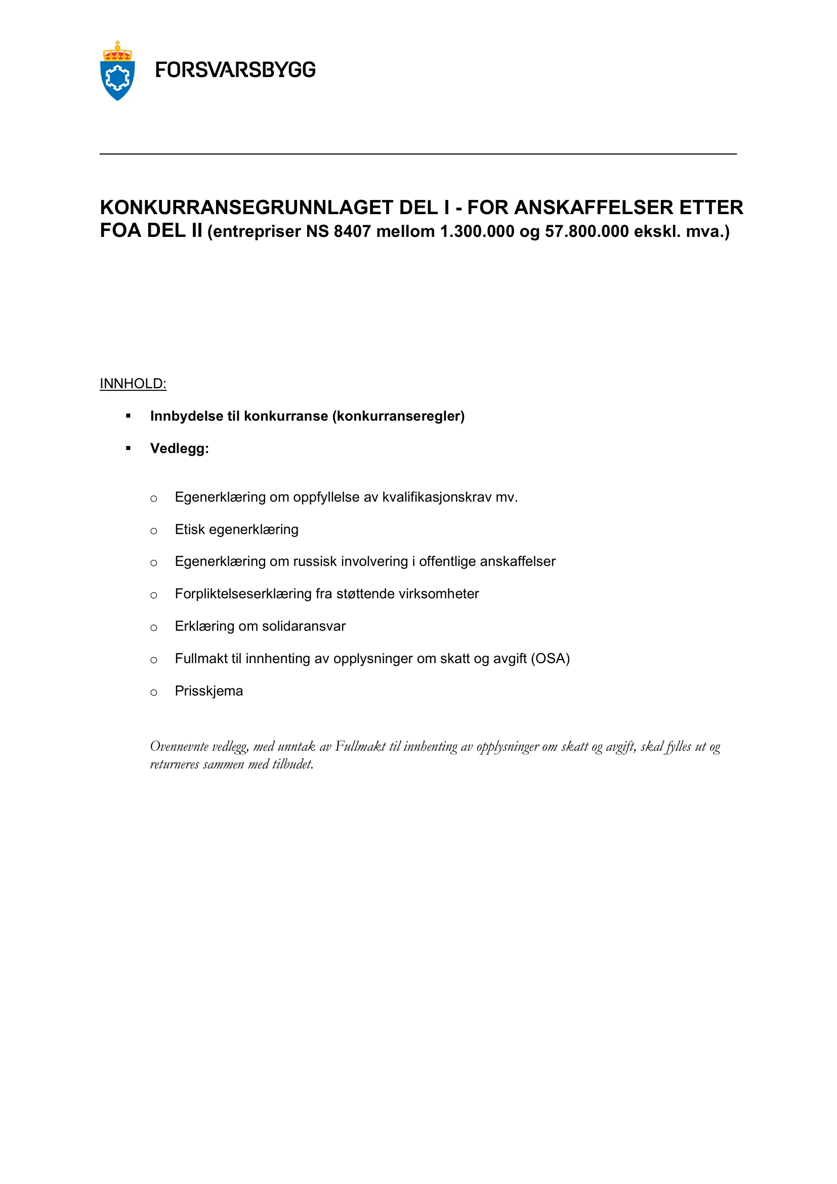 Konkurransebeskrivelse