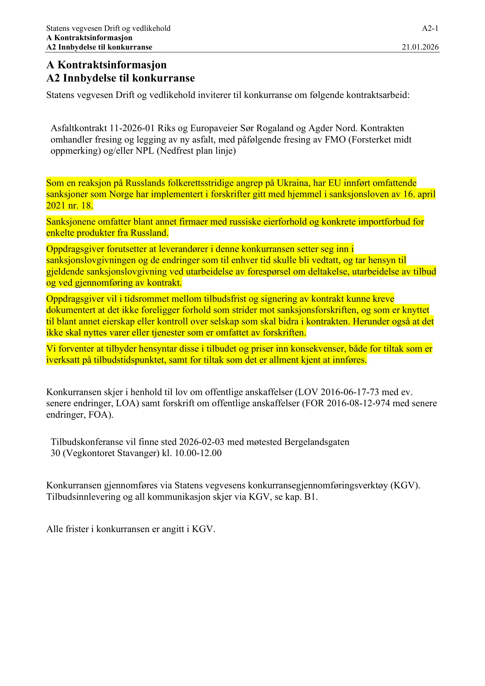 Konkurransebeskrivelse