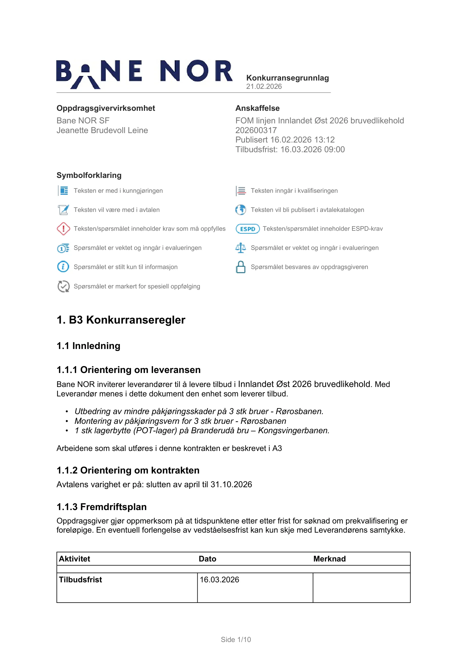 Konkurransebeskrivelse