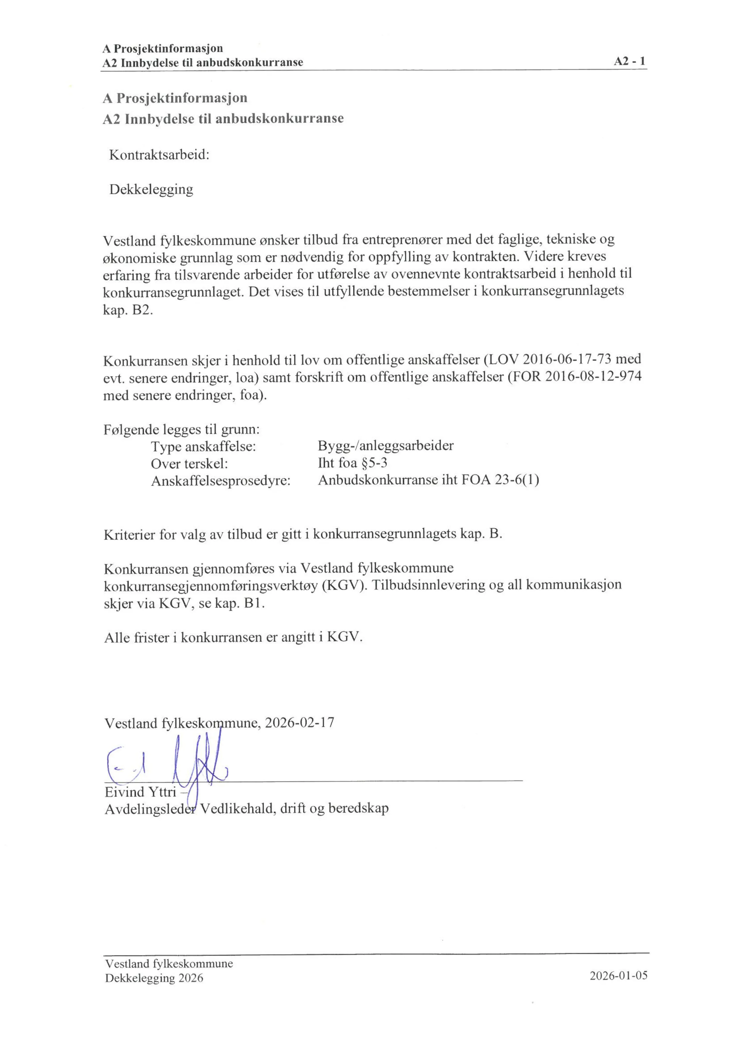 Konkurransebeskrivelse