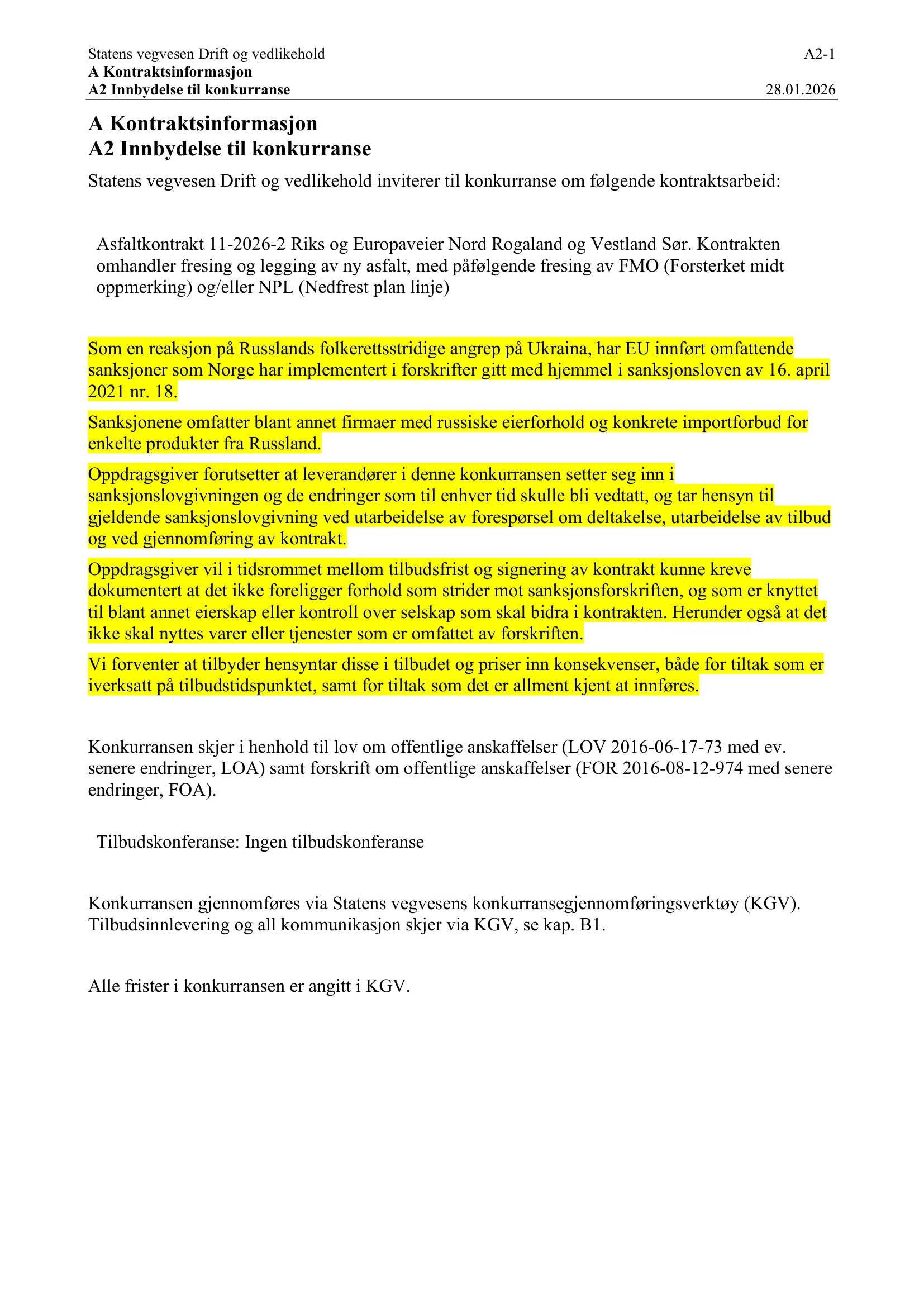 Konkurransebeskrivelse