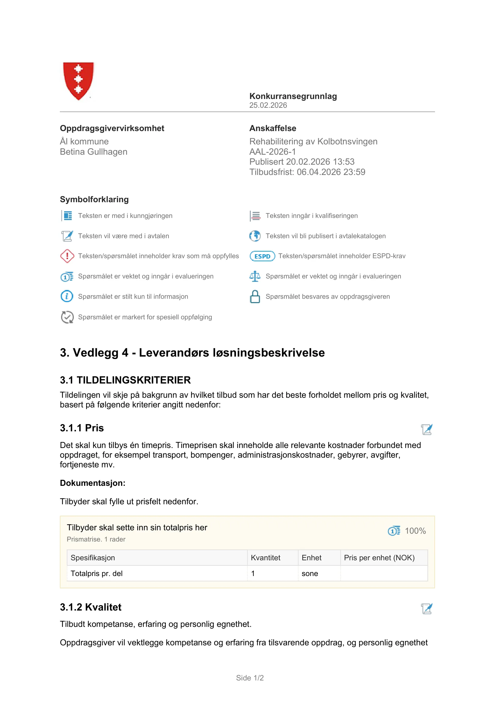 Konkurransebeskrivelse