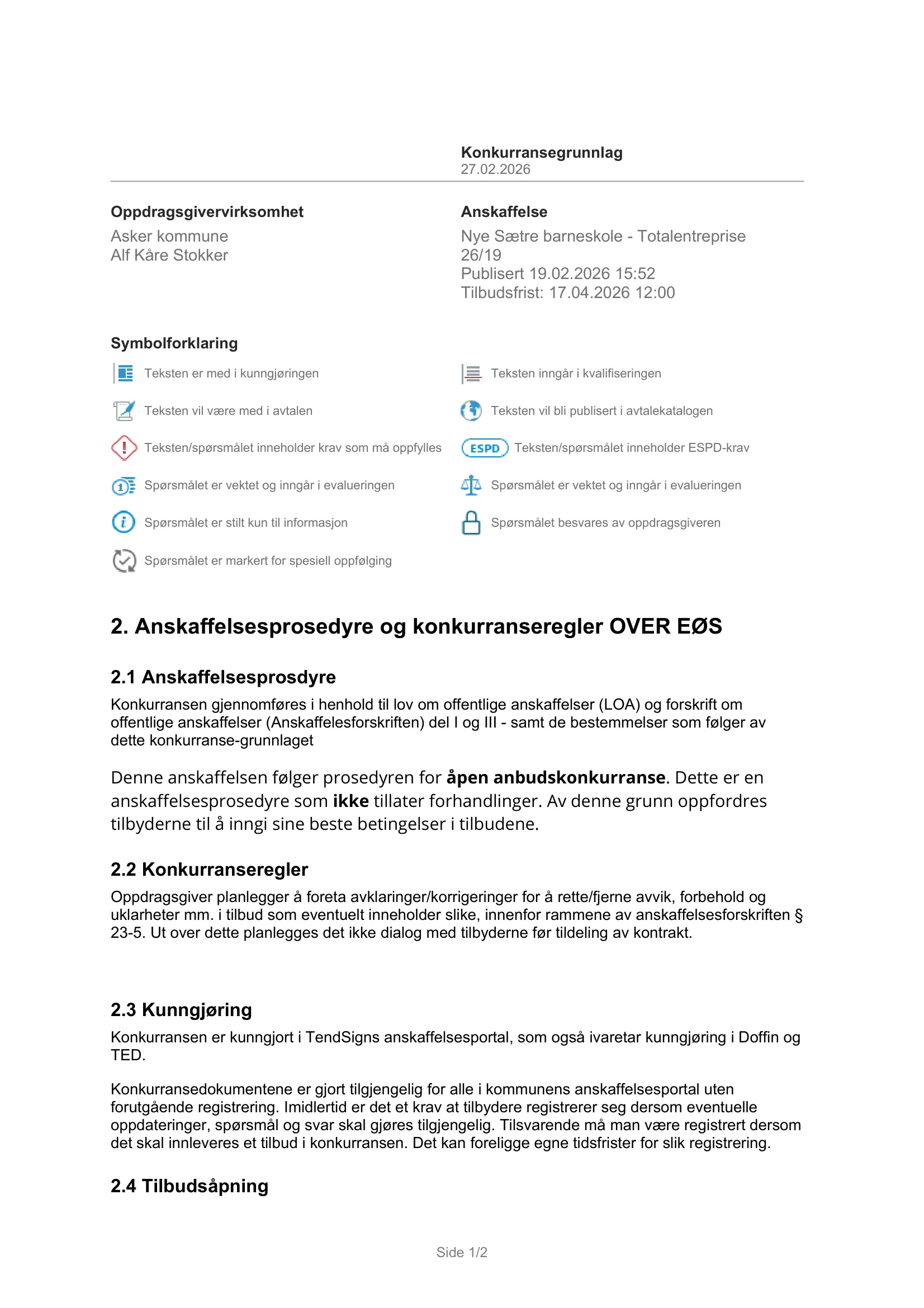 Konkurransebeskrivelse