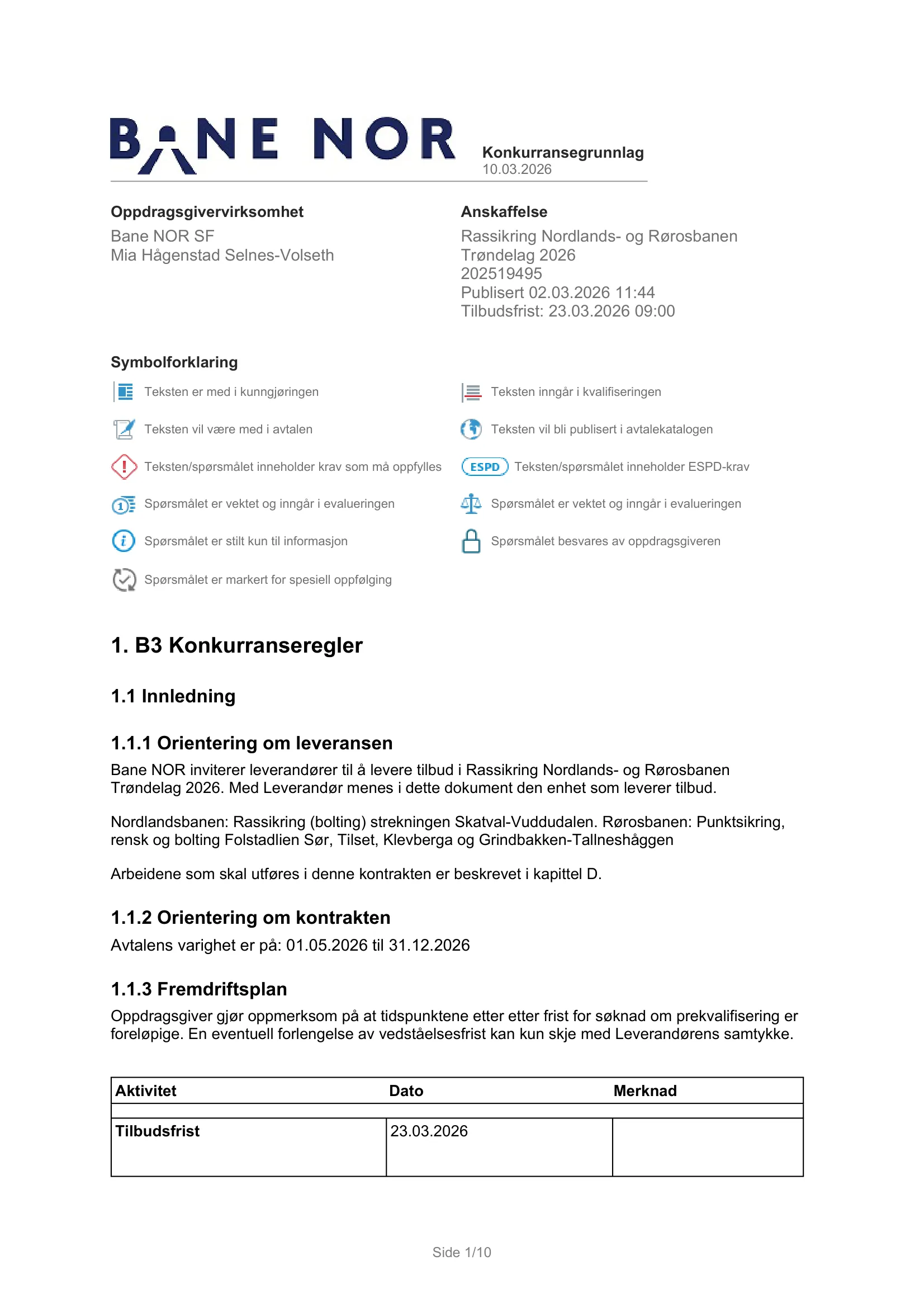 Konkurransebeskrivelse