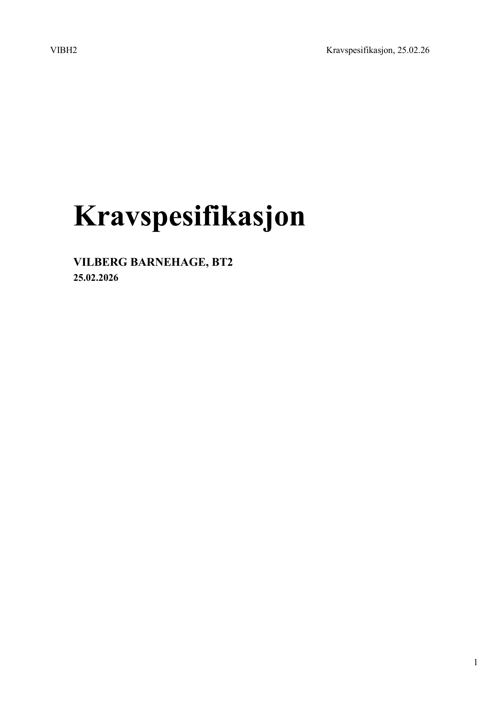Kravspesifikasjon