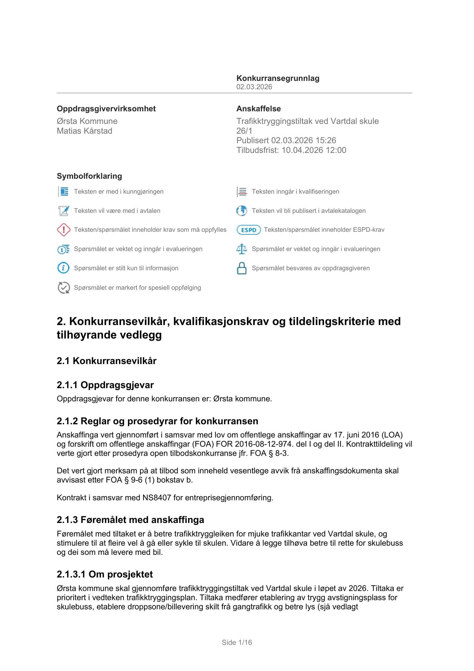 Konkurransebeskrivelse