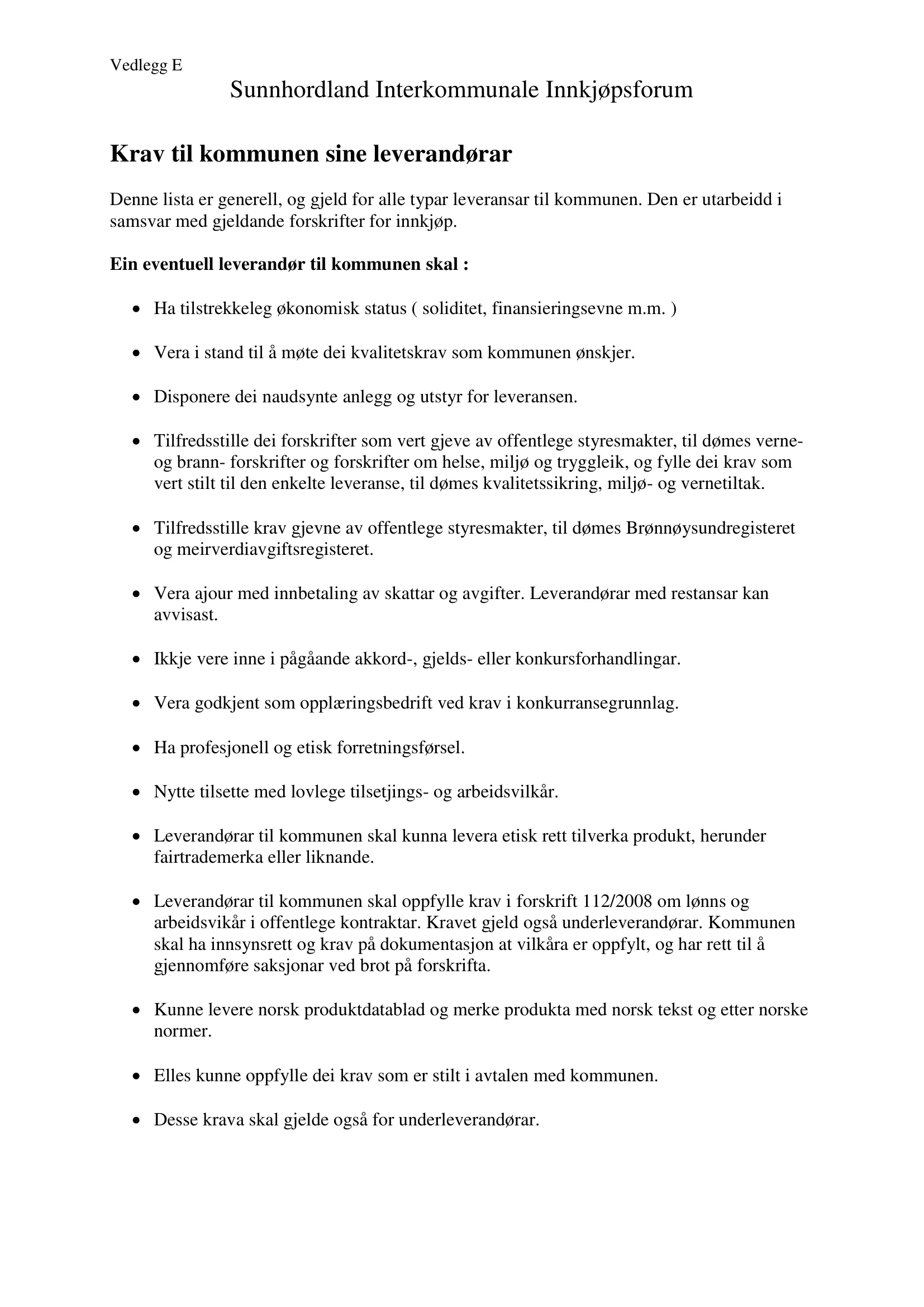 Konkurransebeskrivelse