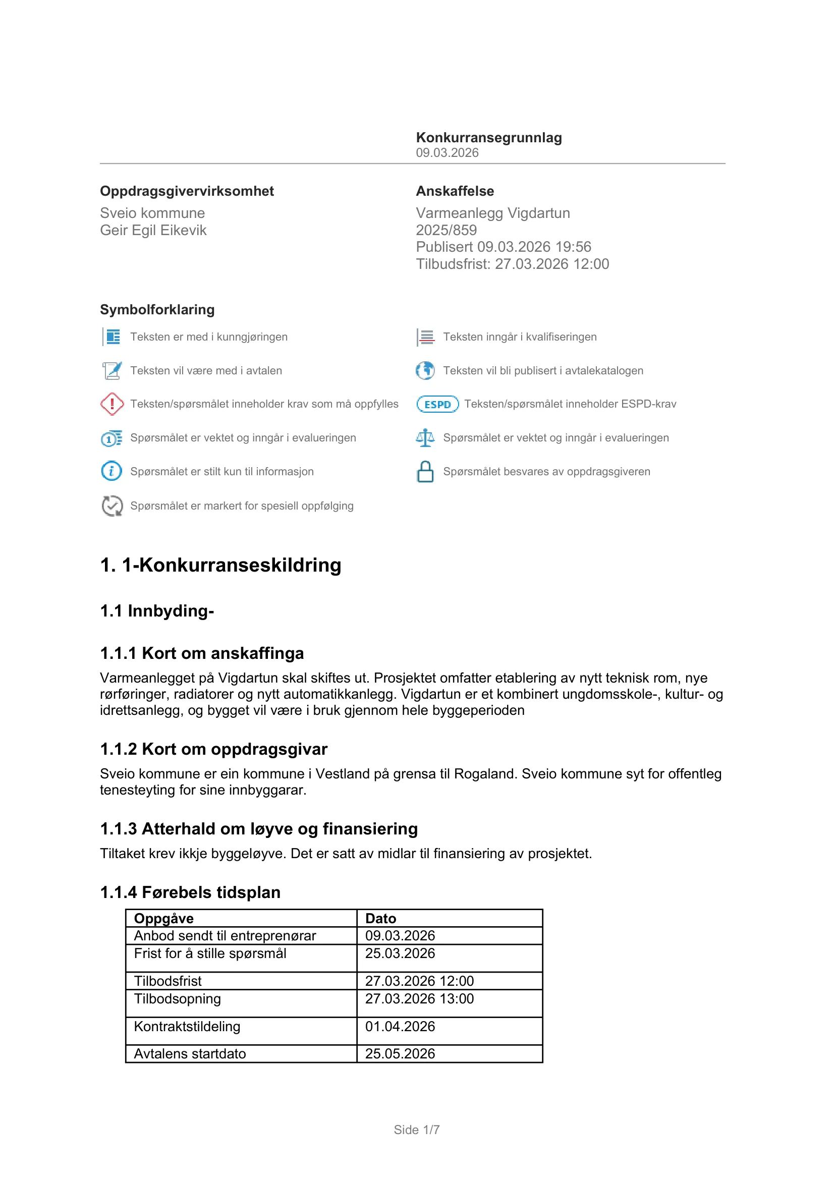 Konkurransebeskrivelse