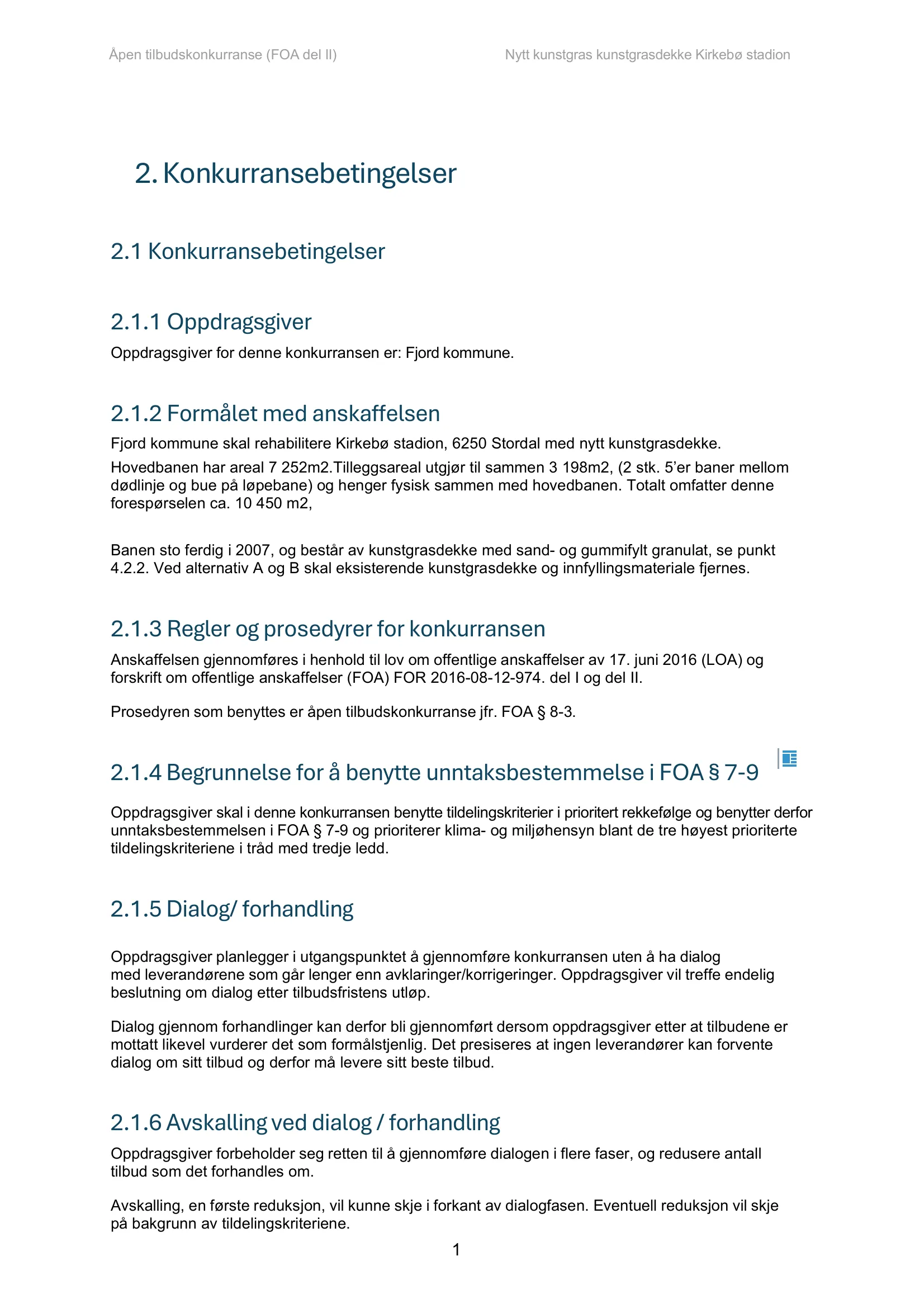 Konkurransebeskrivelse