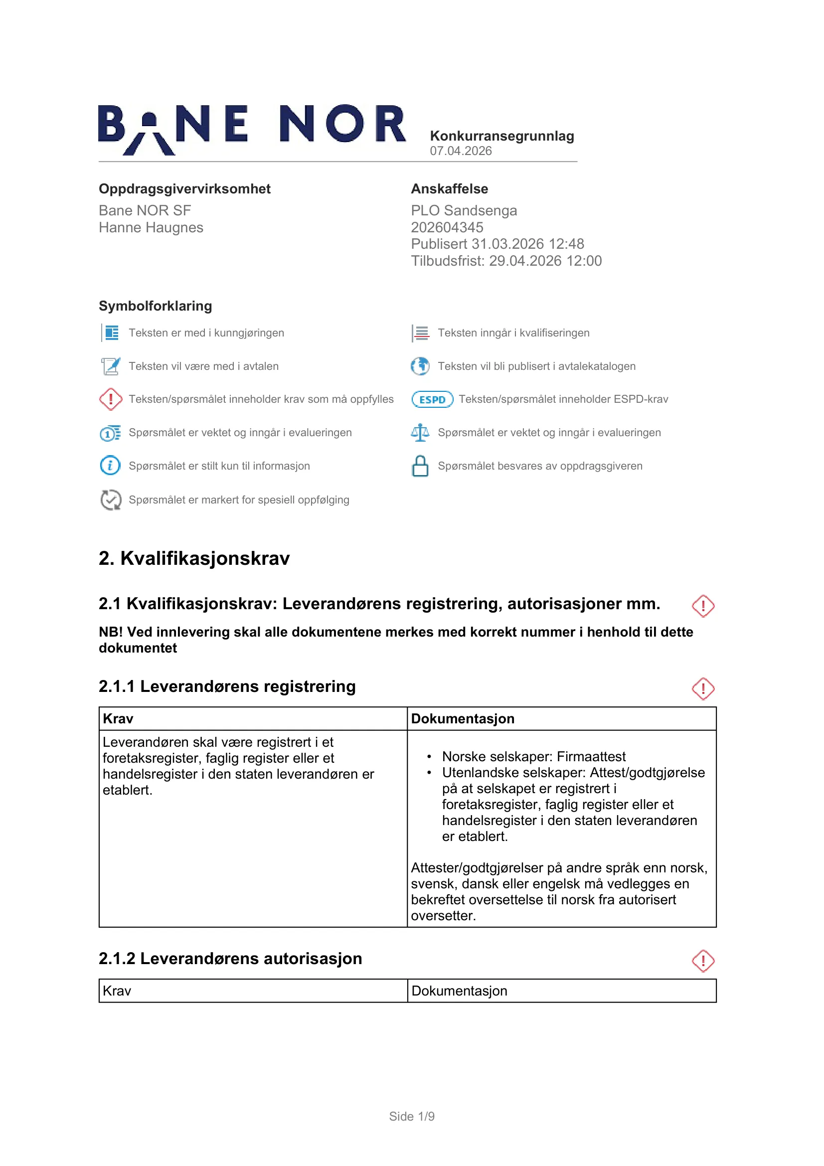 Konkurransebeskrivelse