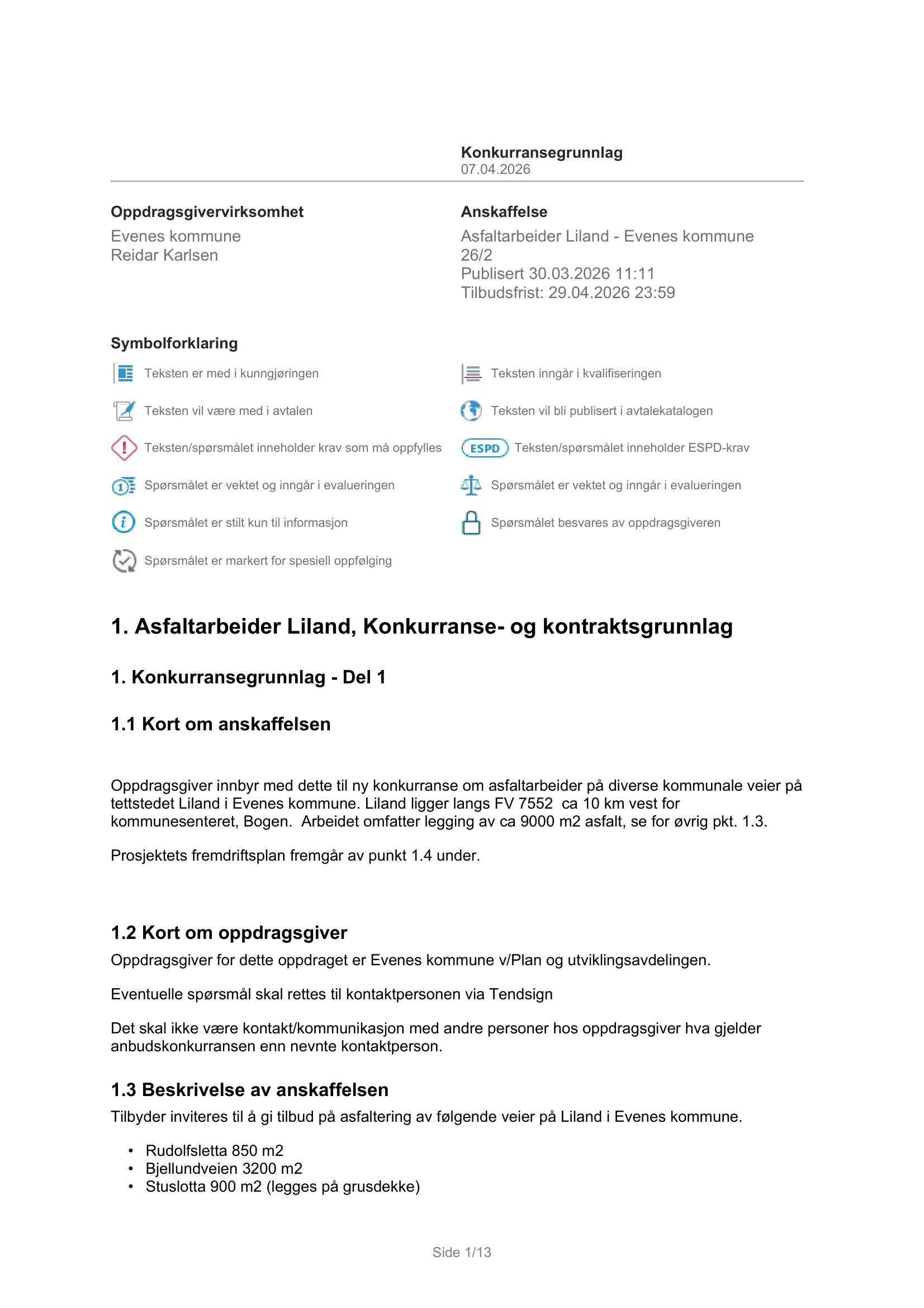 Konkurransebeskrivelse