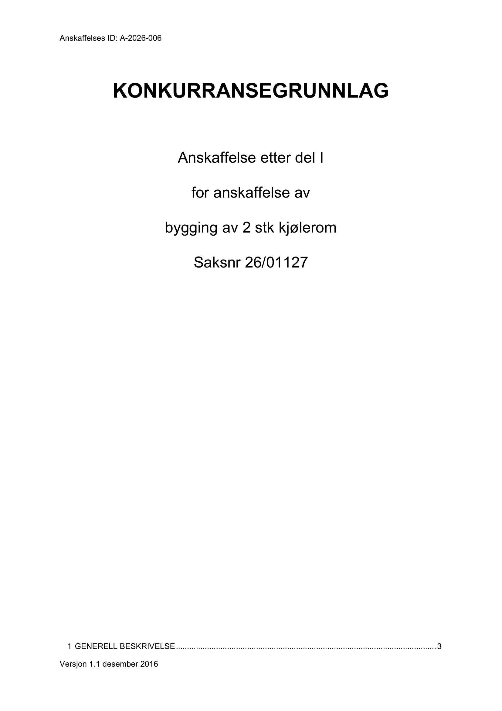 Konkurransebeskrivelse