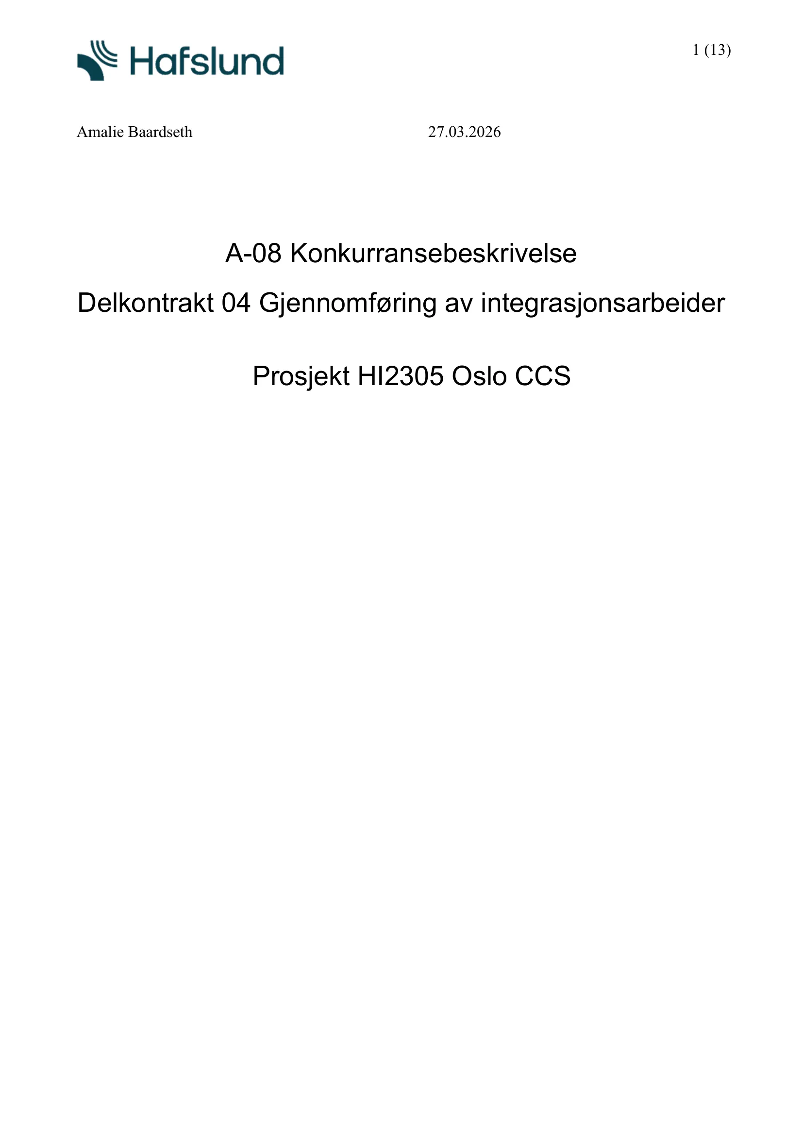 Konkurransebeskrivelse