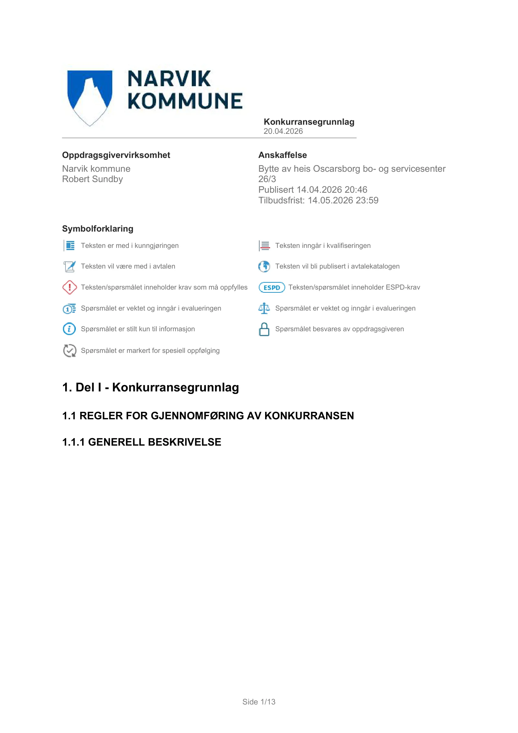 Konkurransebeskrivelse