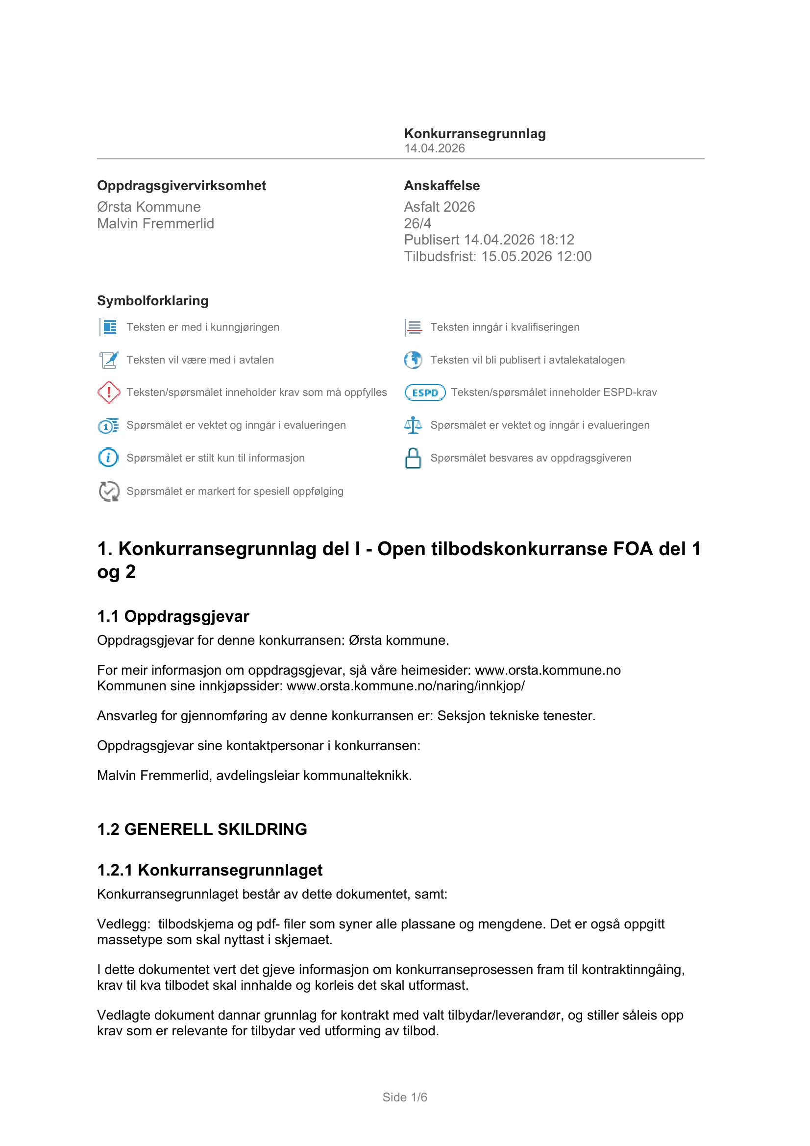 Konkurransebeskrivelse