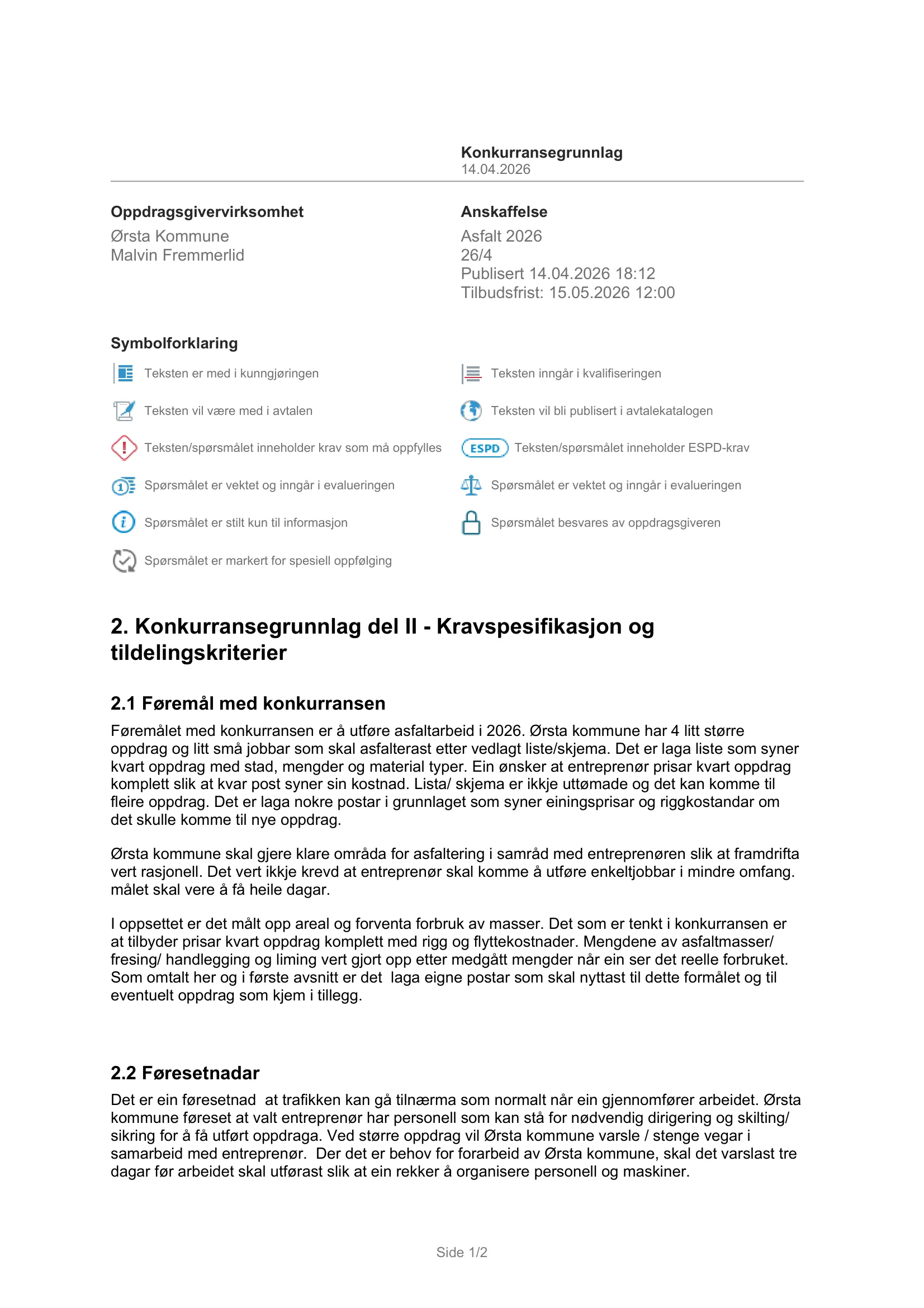 Kravspesifikasjon