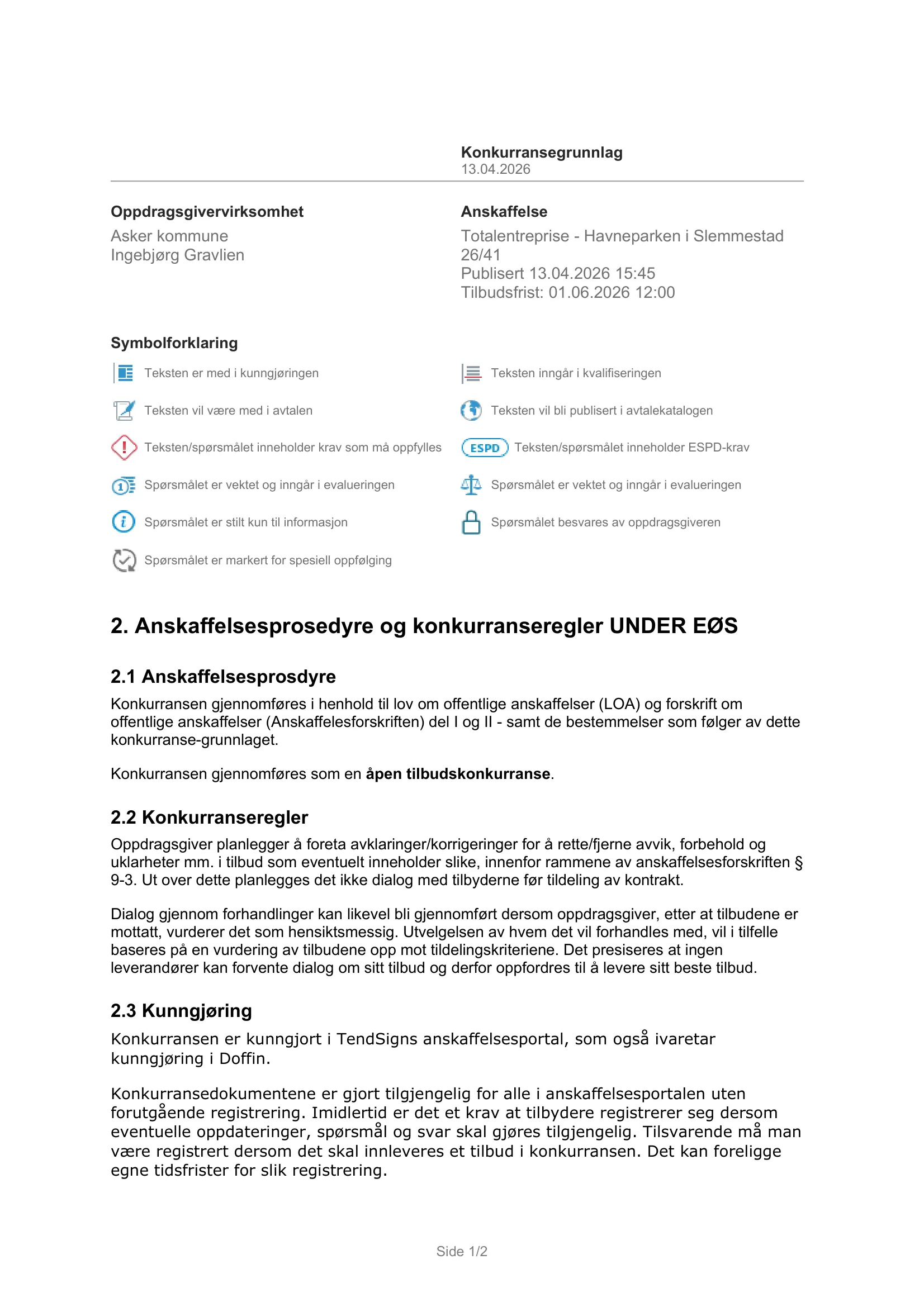 Konkurransebeskrivelse