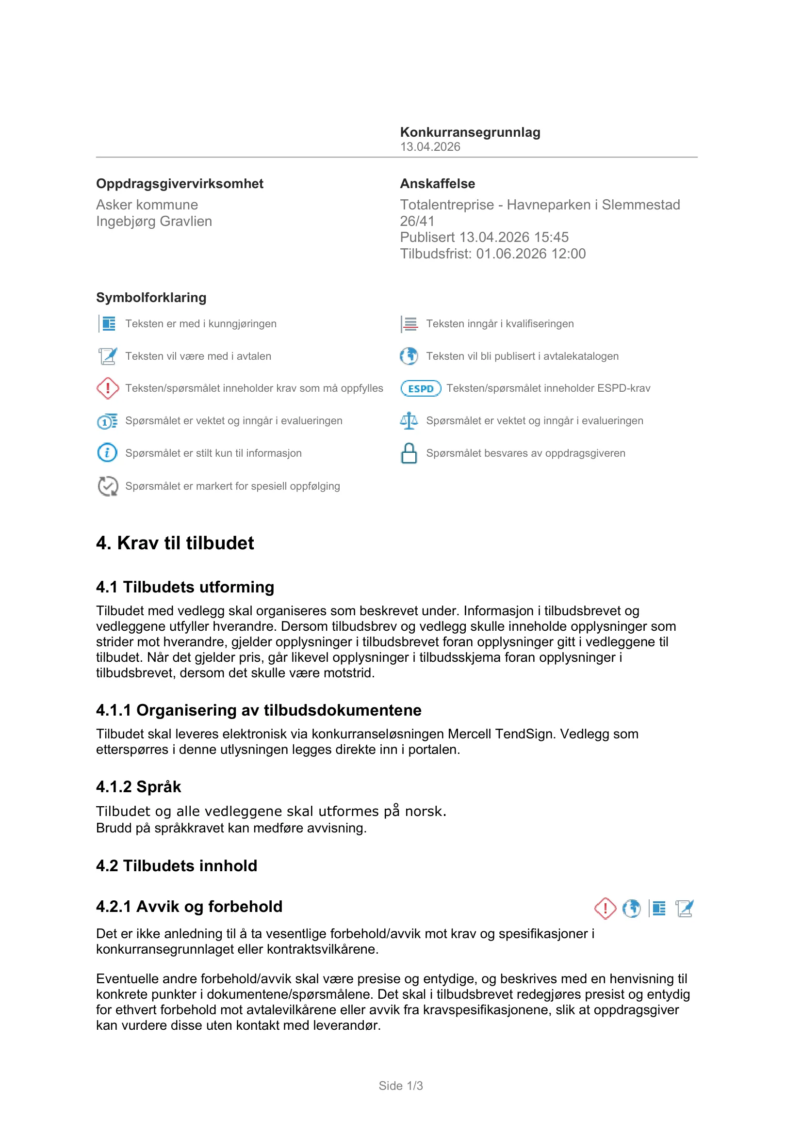 Konkurransebeskrivelse