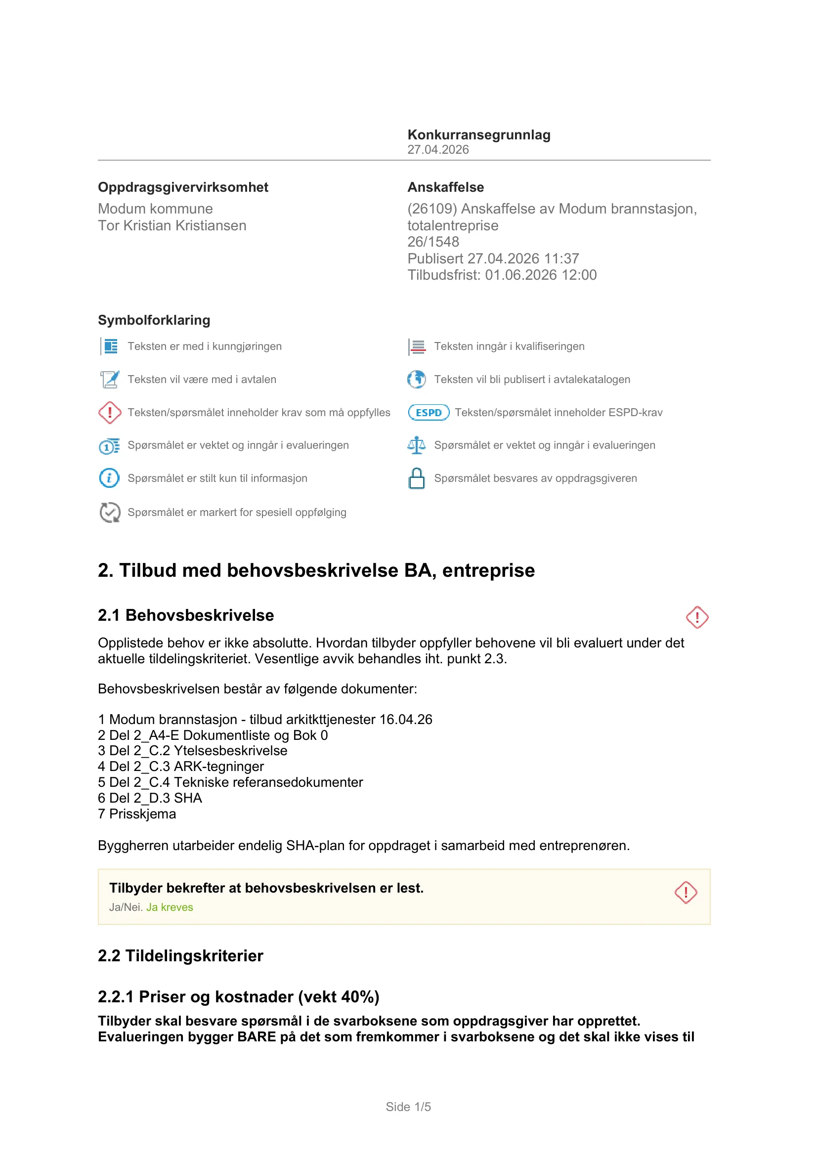 Konkurransebeskrivelse