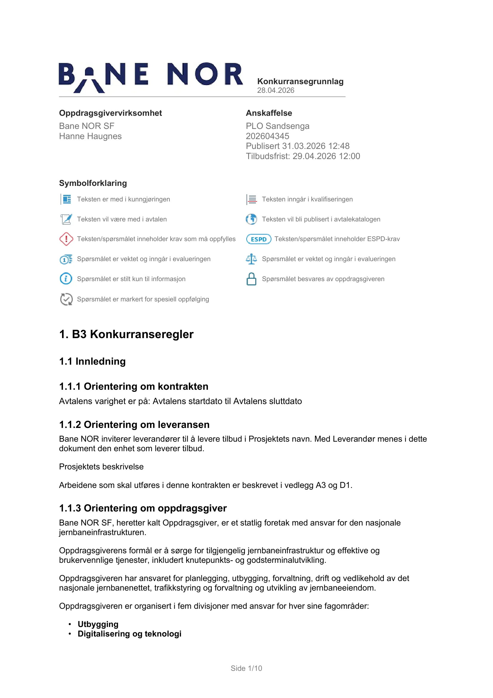 Konkurransebeskrivelse