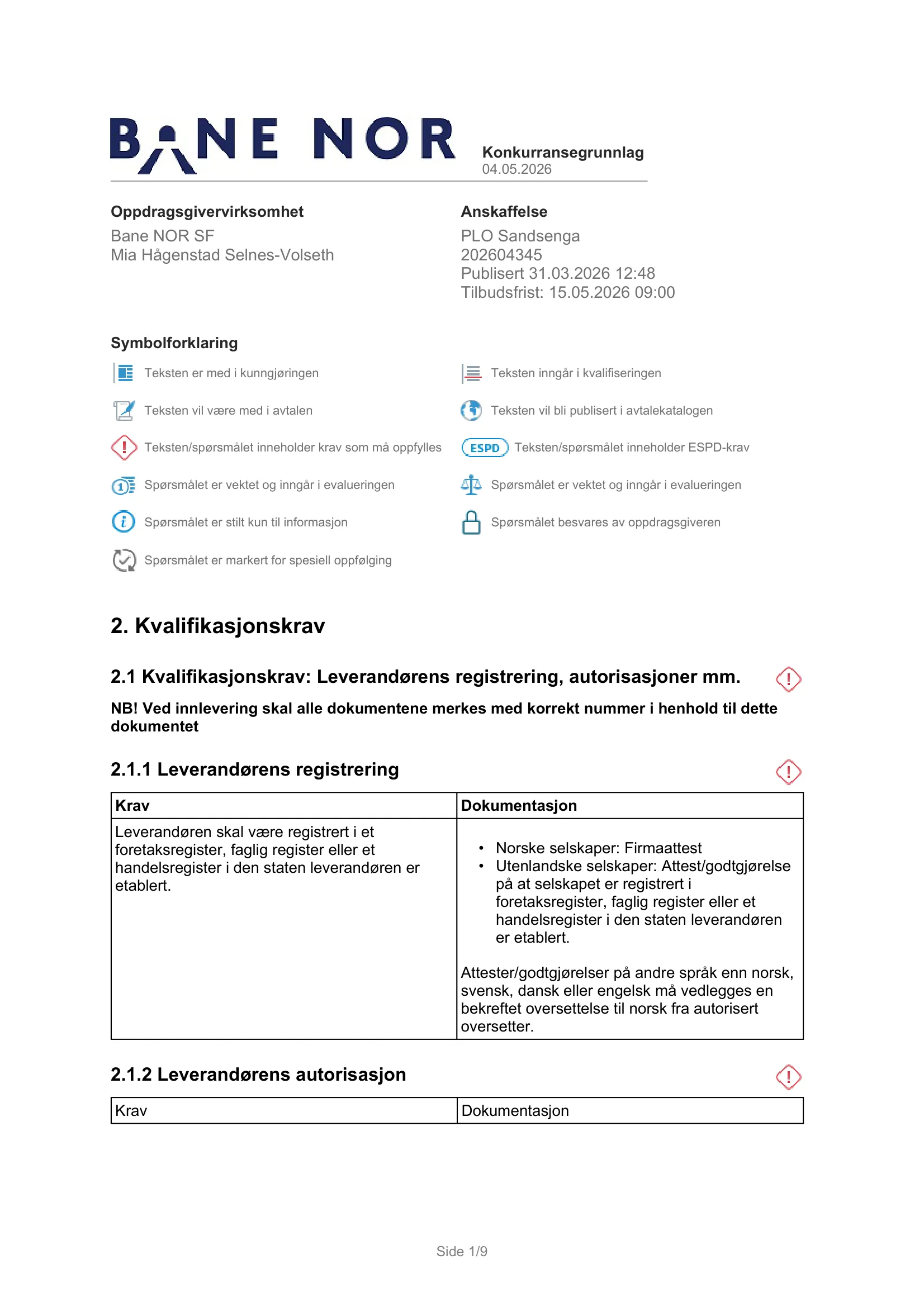 Konkurransebeskrivelse
