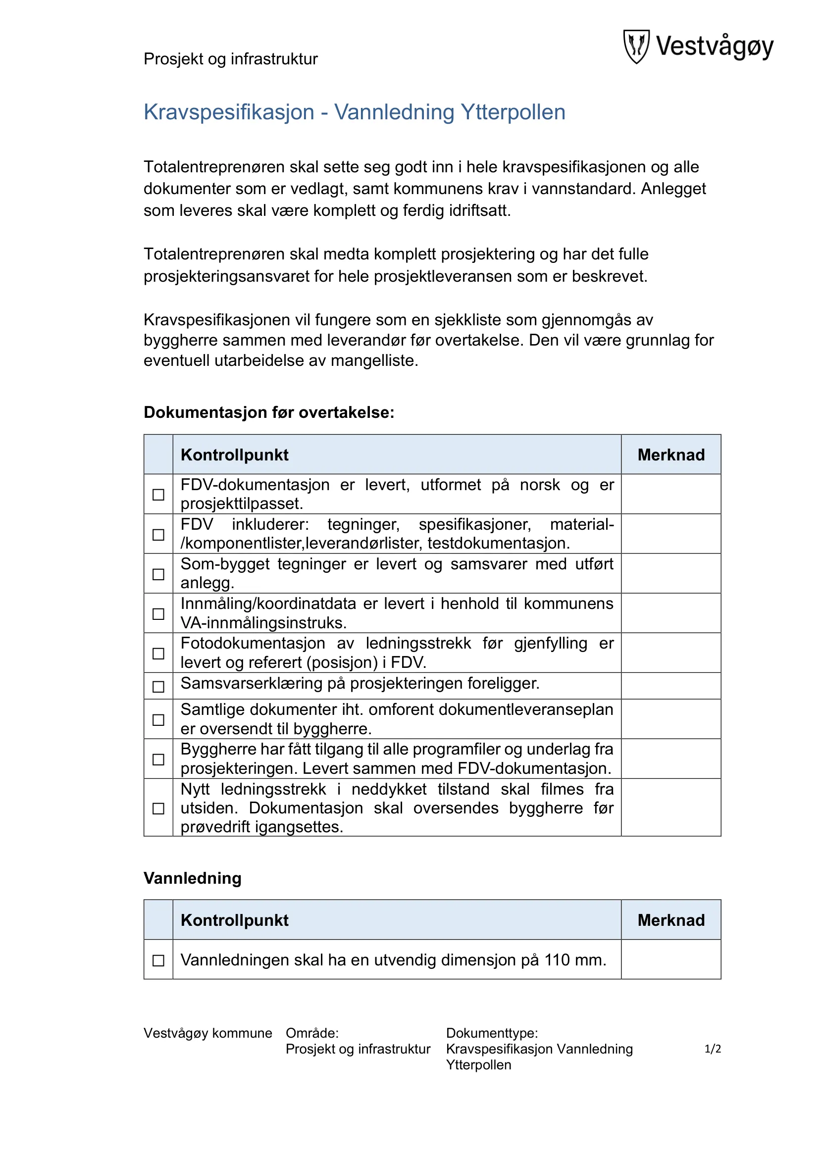 Kravspesifikasjon