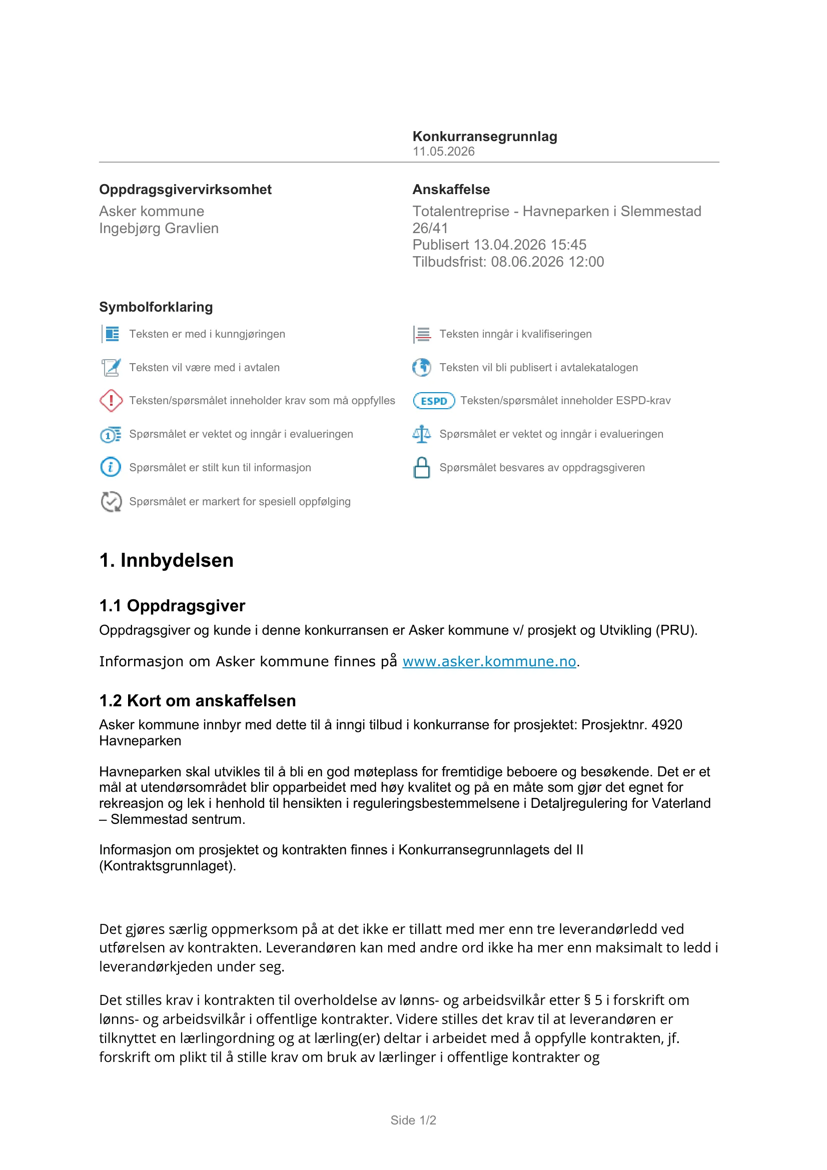 Konkurransebeskrivelse