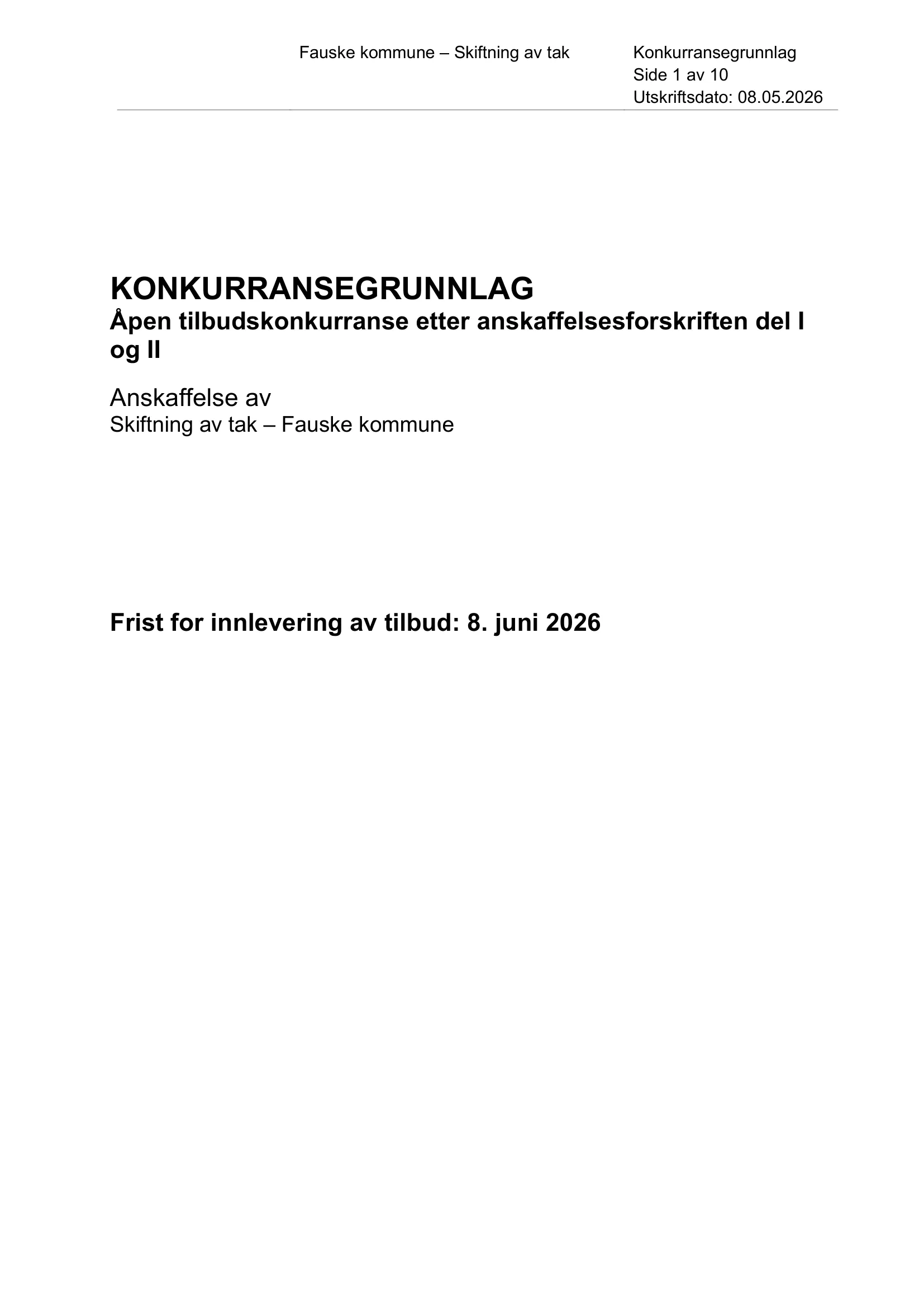 Konkurransebeskrivelse