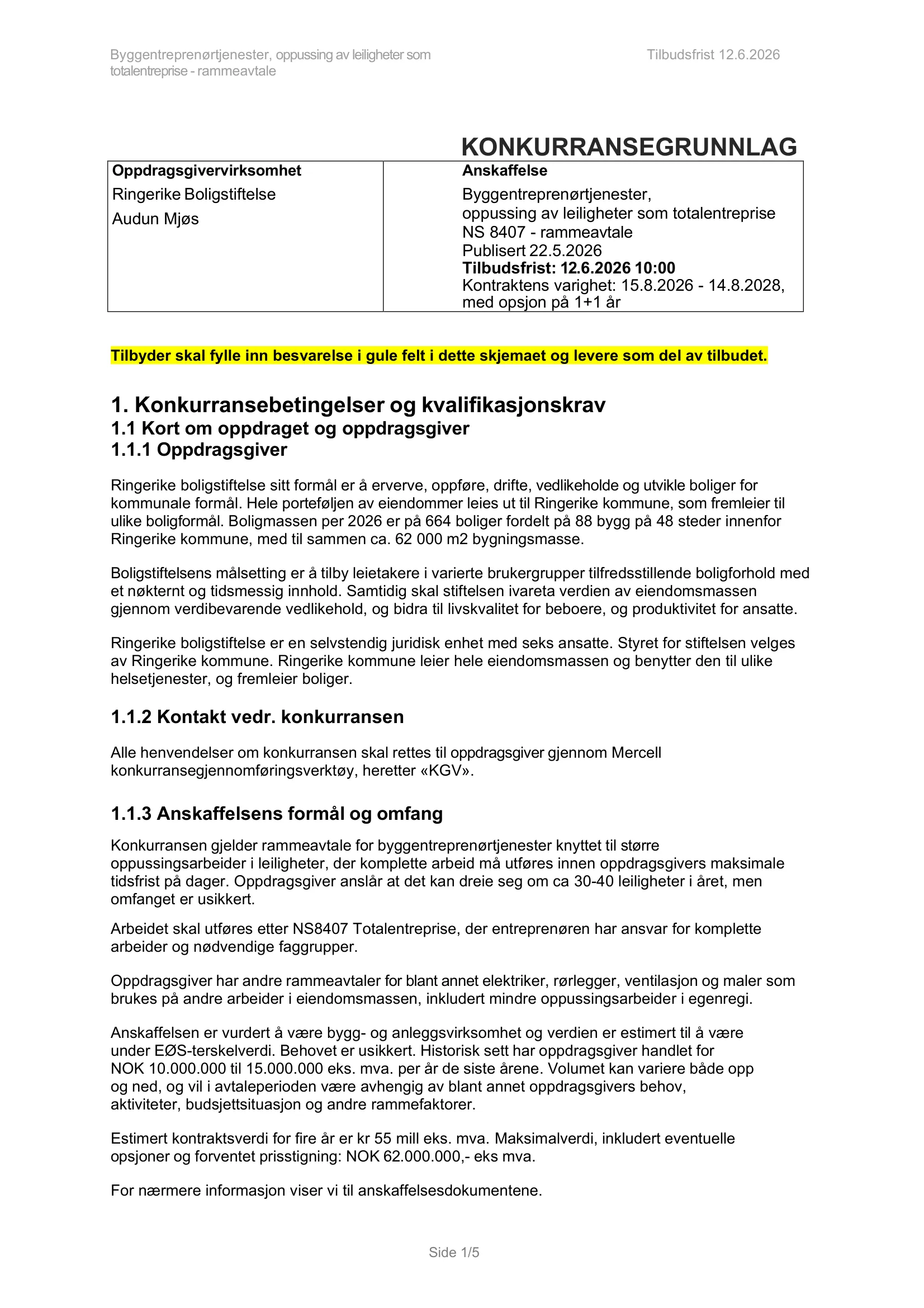 Konkurransebeskrivelse