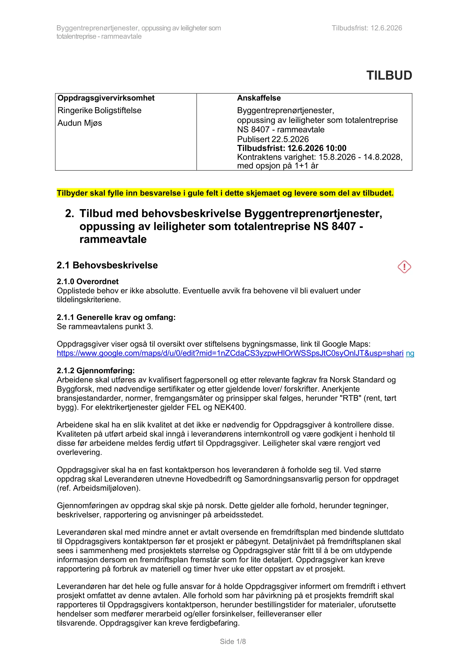Konkurransebeskrivelse