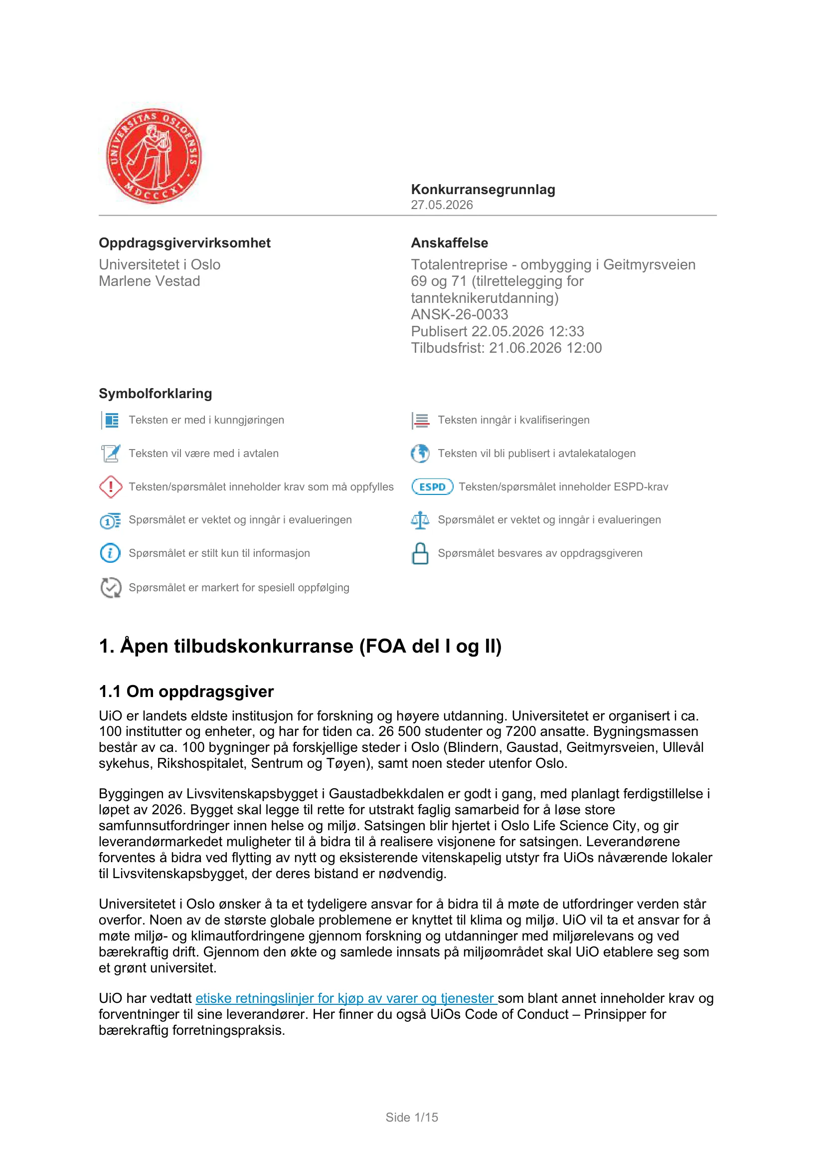 Konkurransebeskrivelse