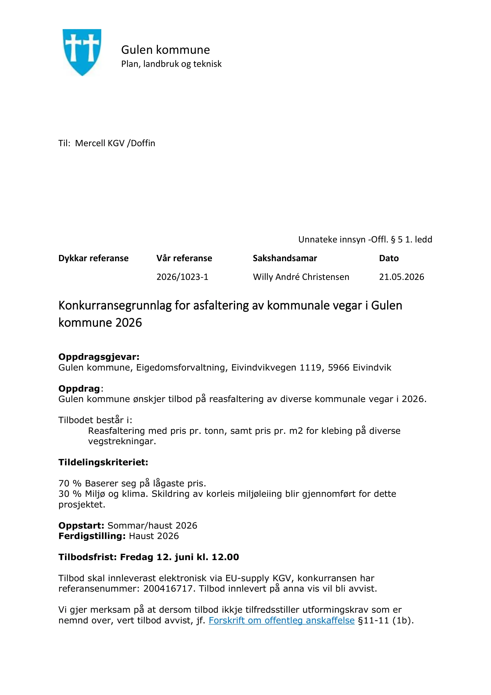 Konkurransebeskrivelse