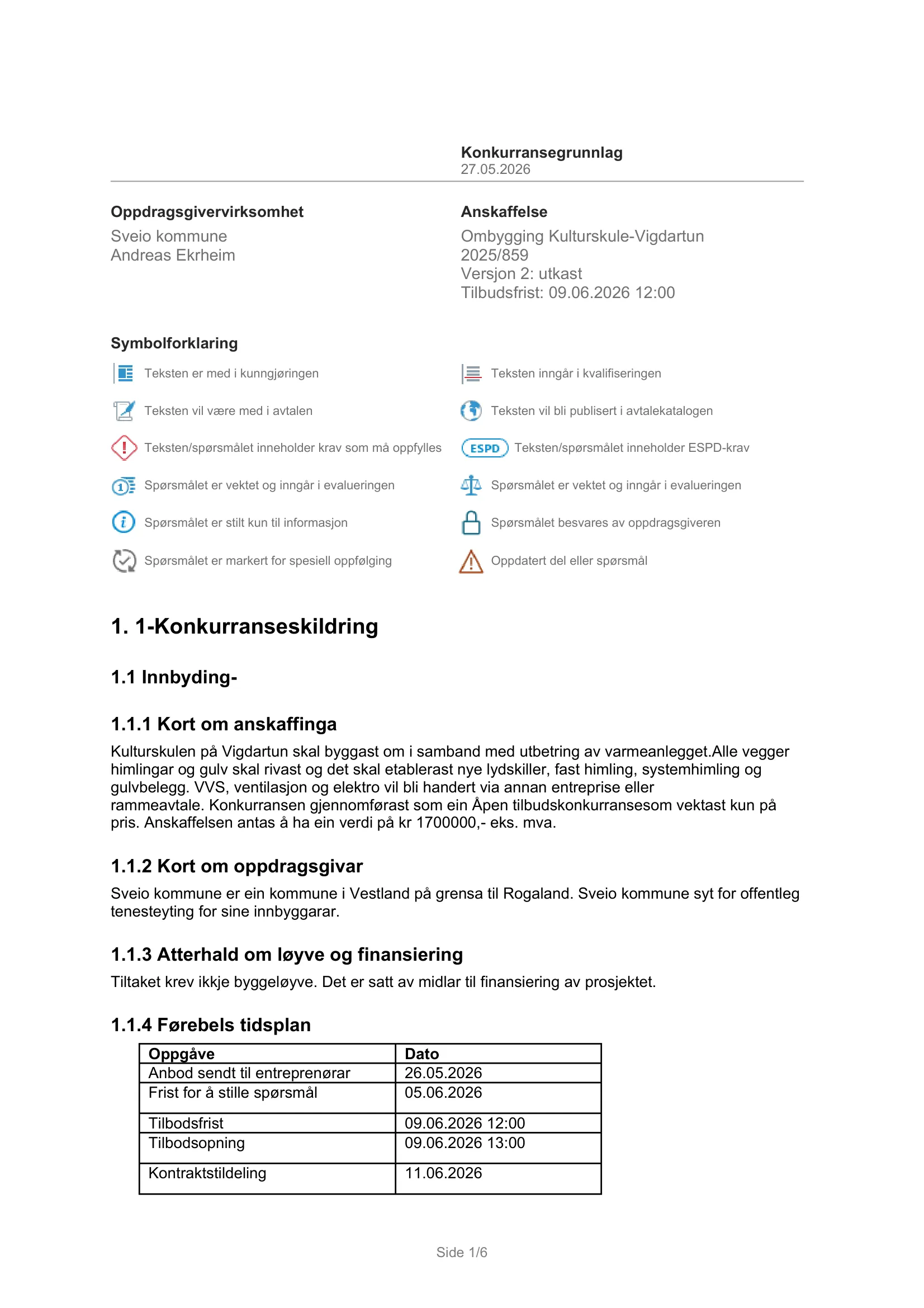 Konkurransebeskrivelse