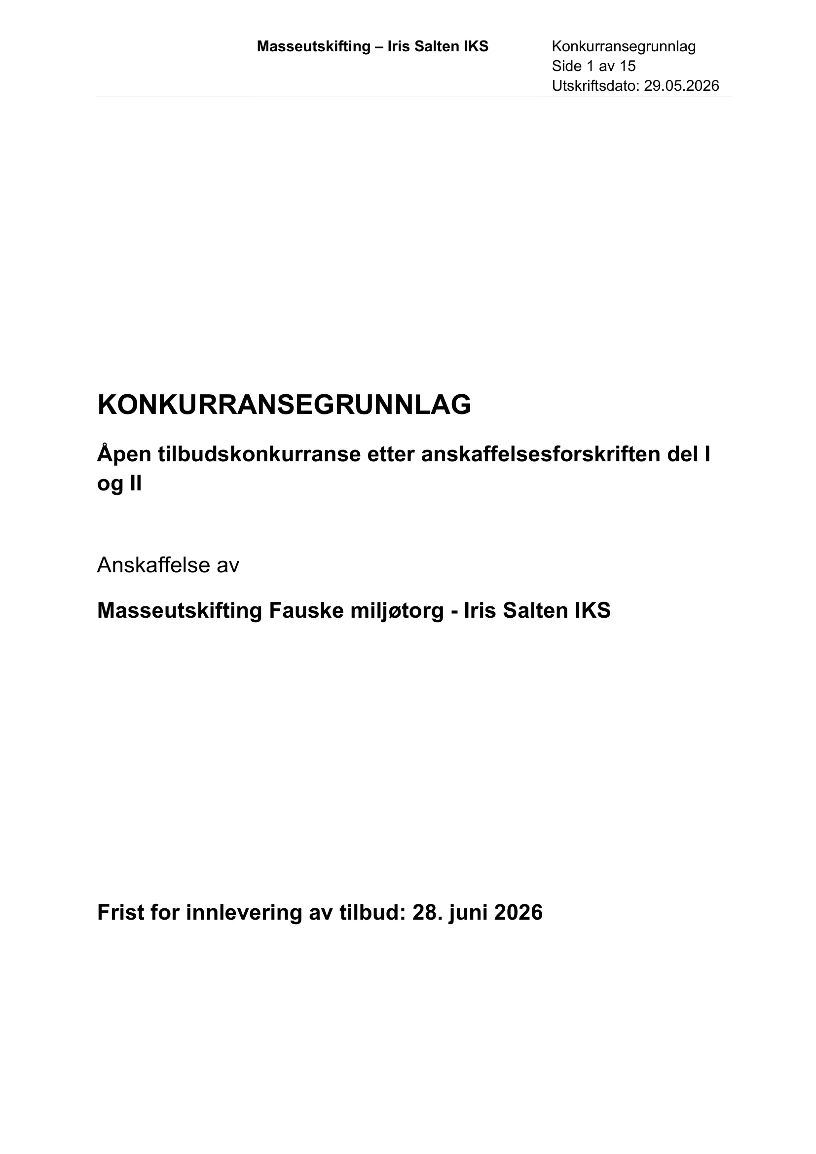 Konkurransebeskrivelse