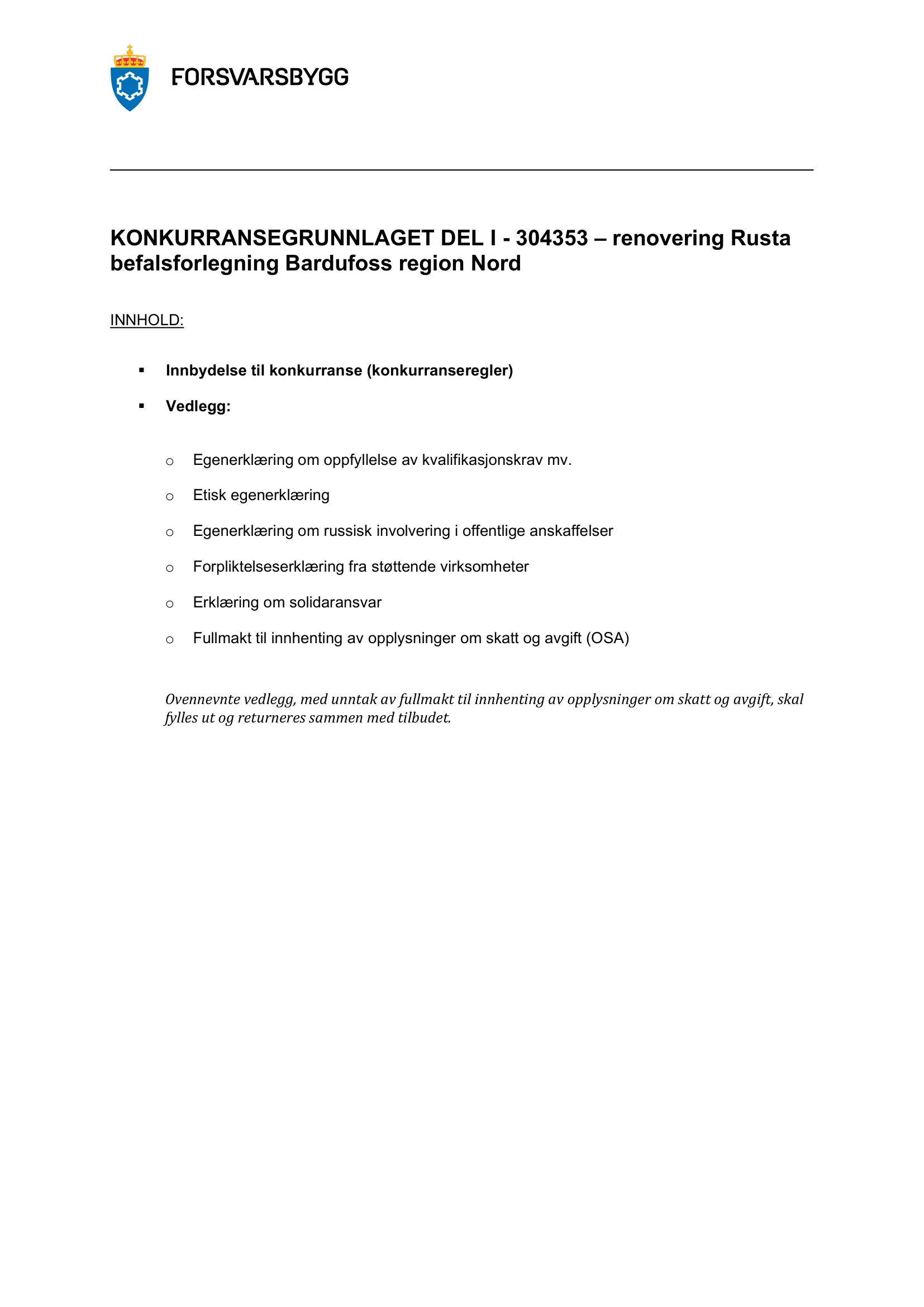Konkurransebeskrivelse