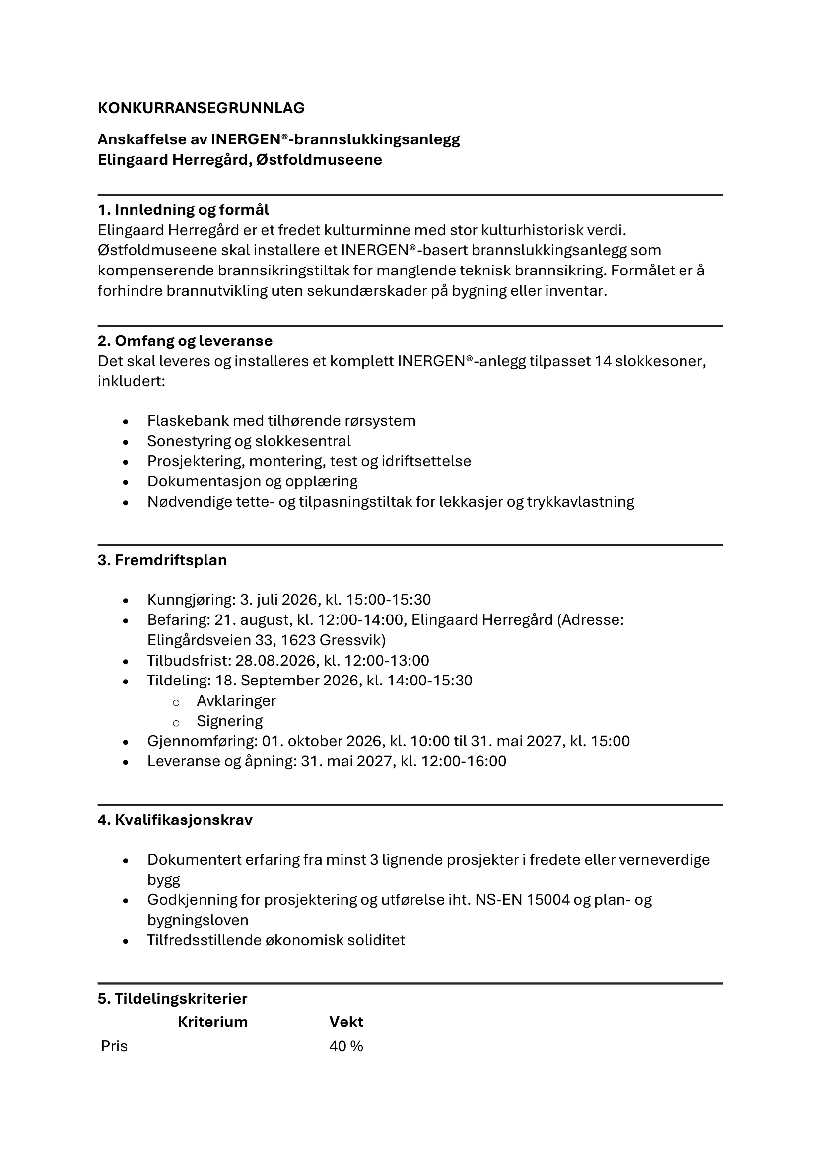 Konkurransebeskrivelse