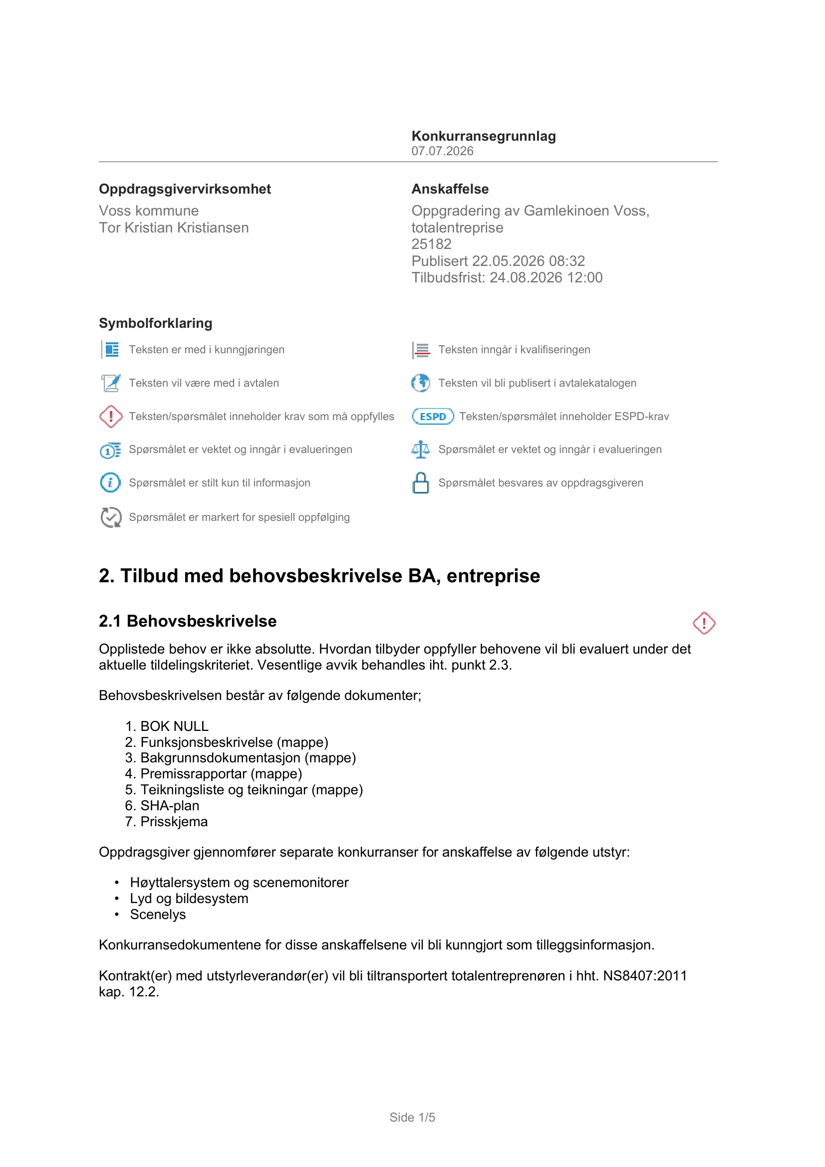 Konkurransebeskrivelse