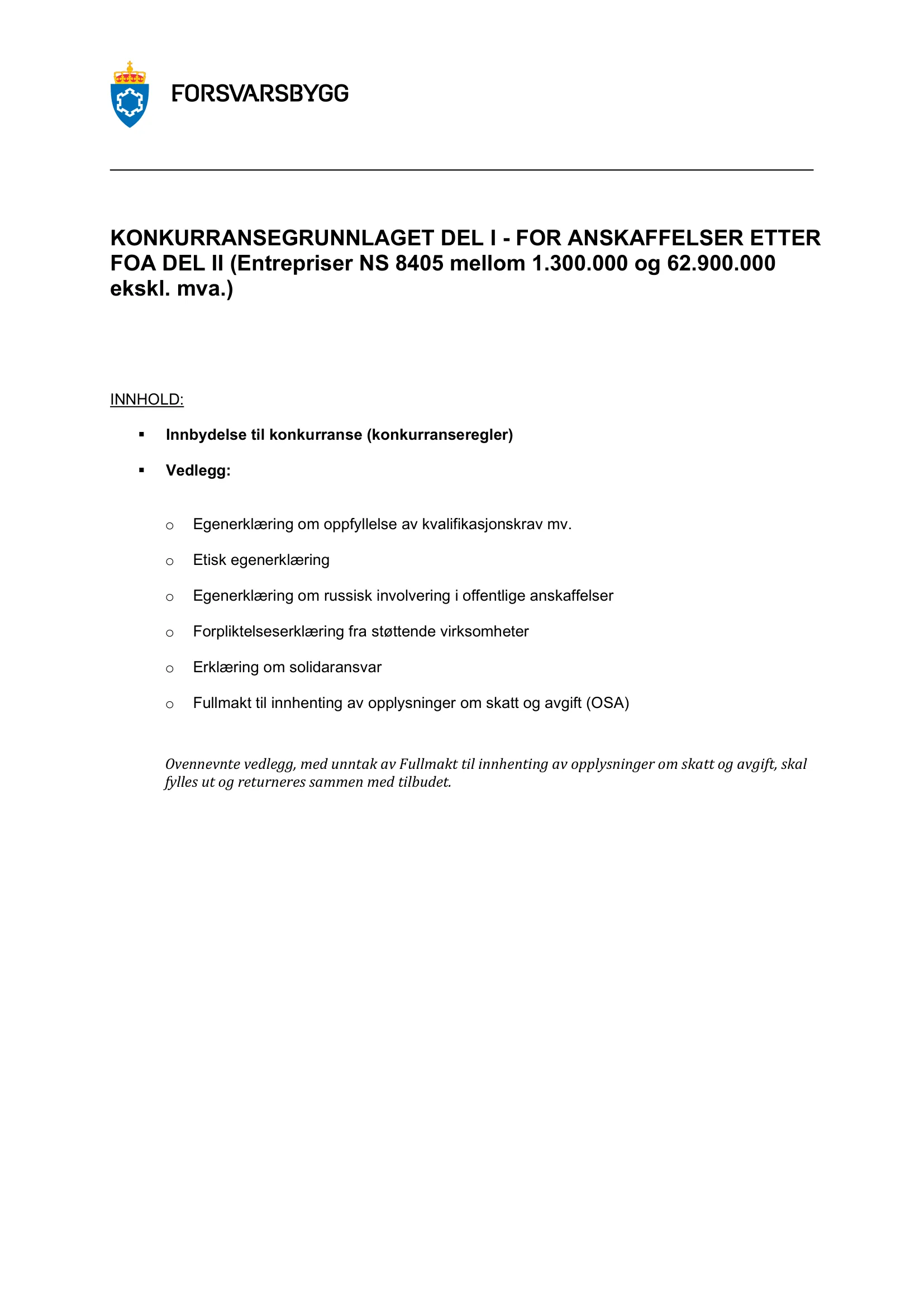 Konkurransebeskrivelse