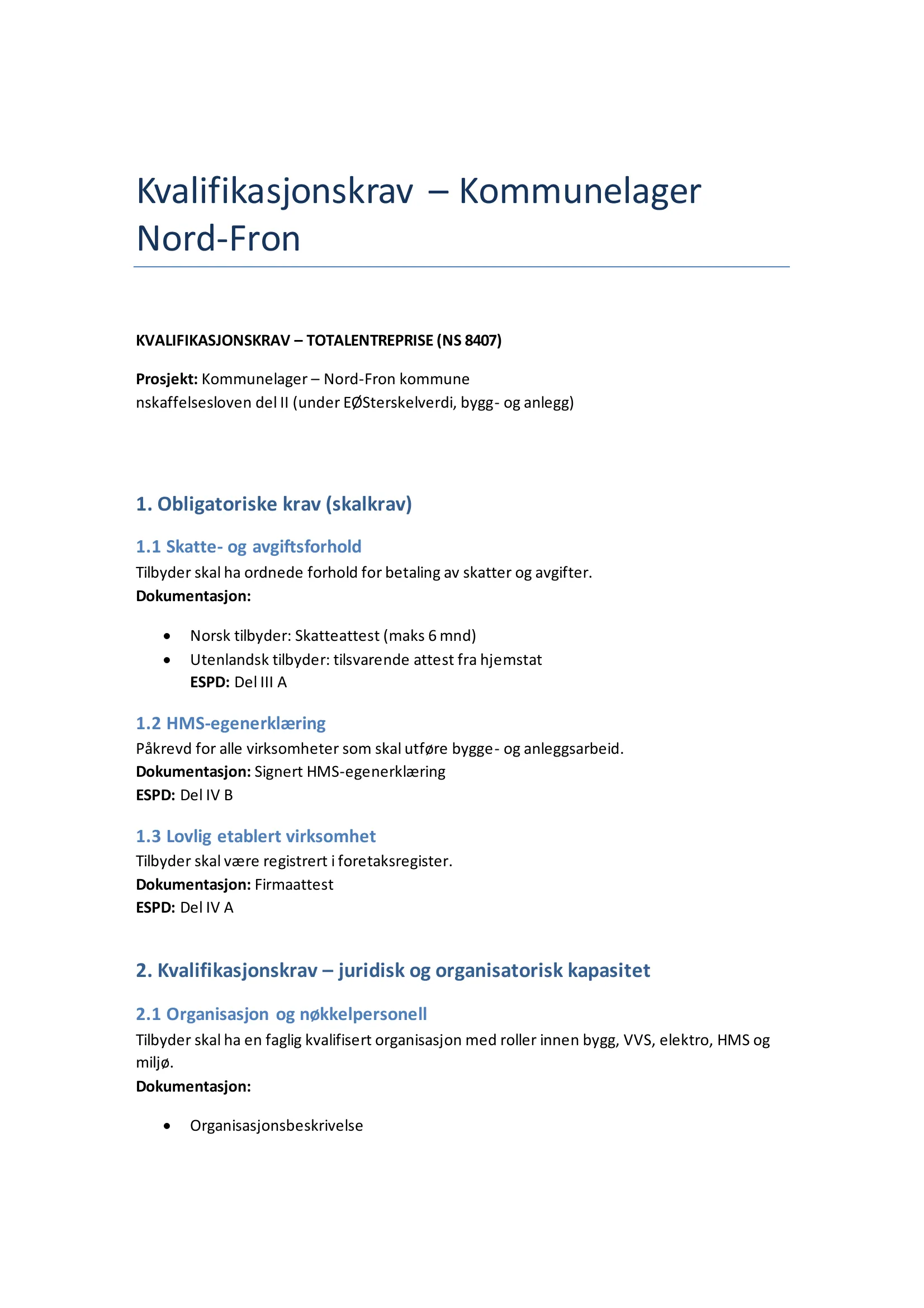 Konkurransebeskrivelse