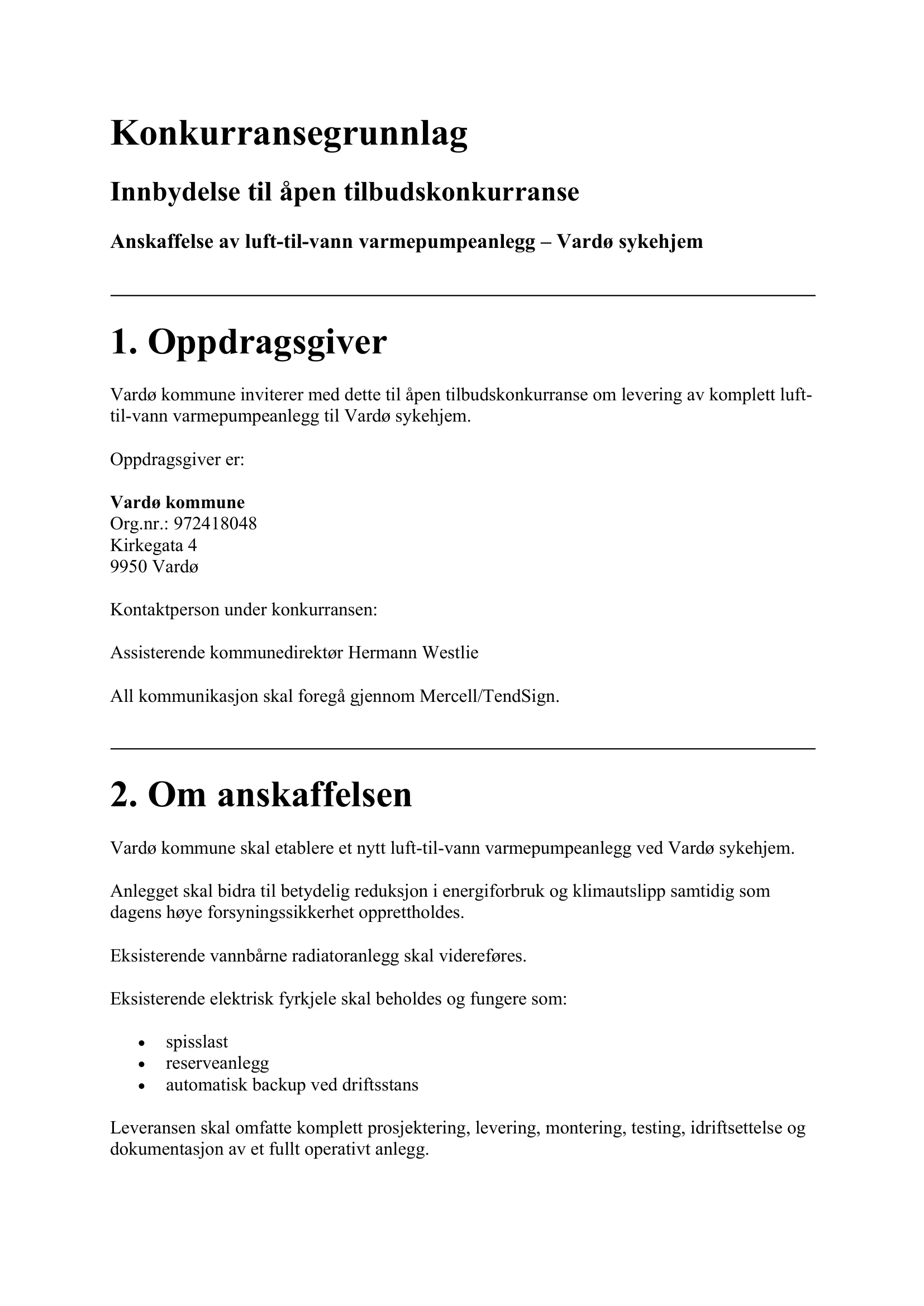 Konkurransebeskrivelse