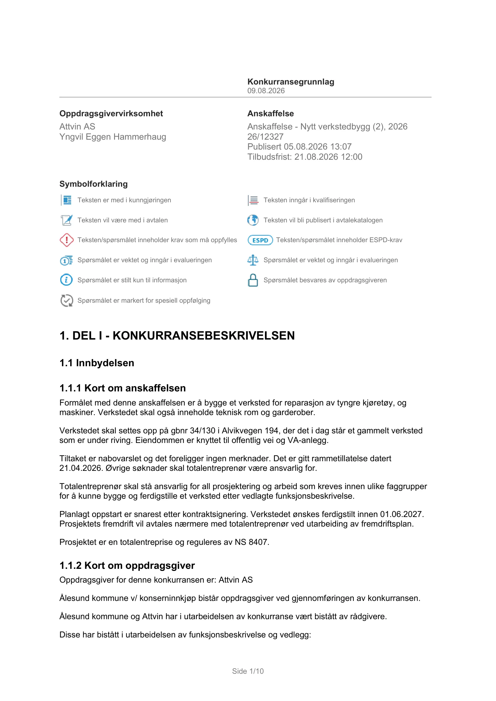Konkurransebeskrivelse
