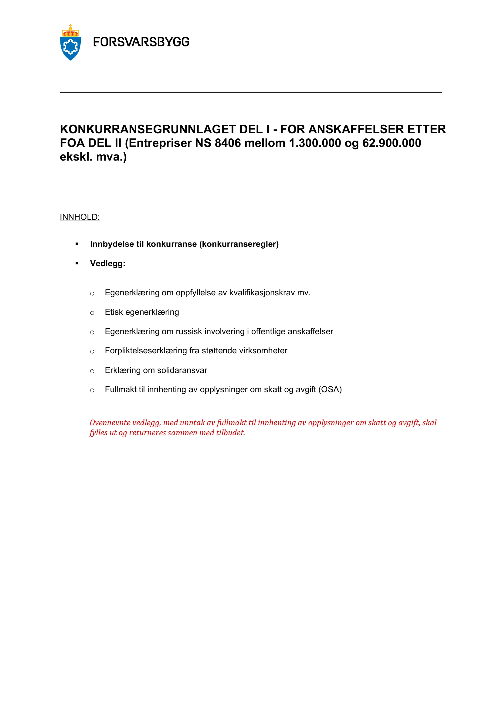 Konkurransebeskrivelse